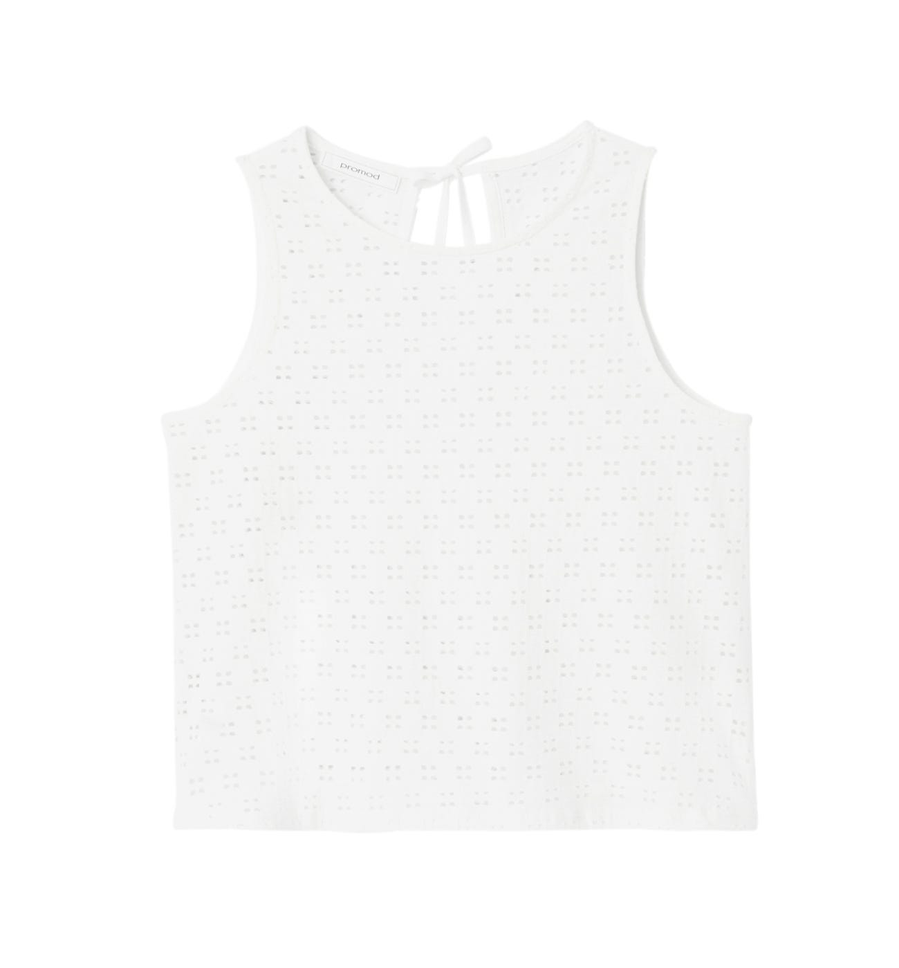Sleeveless openwork top