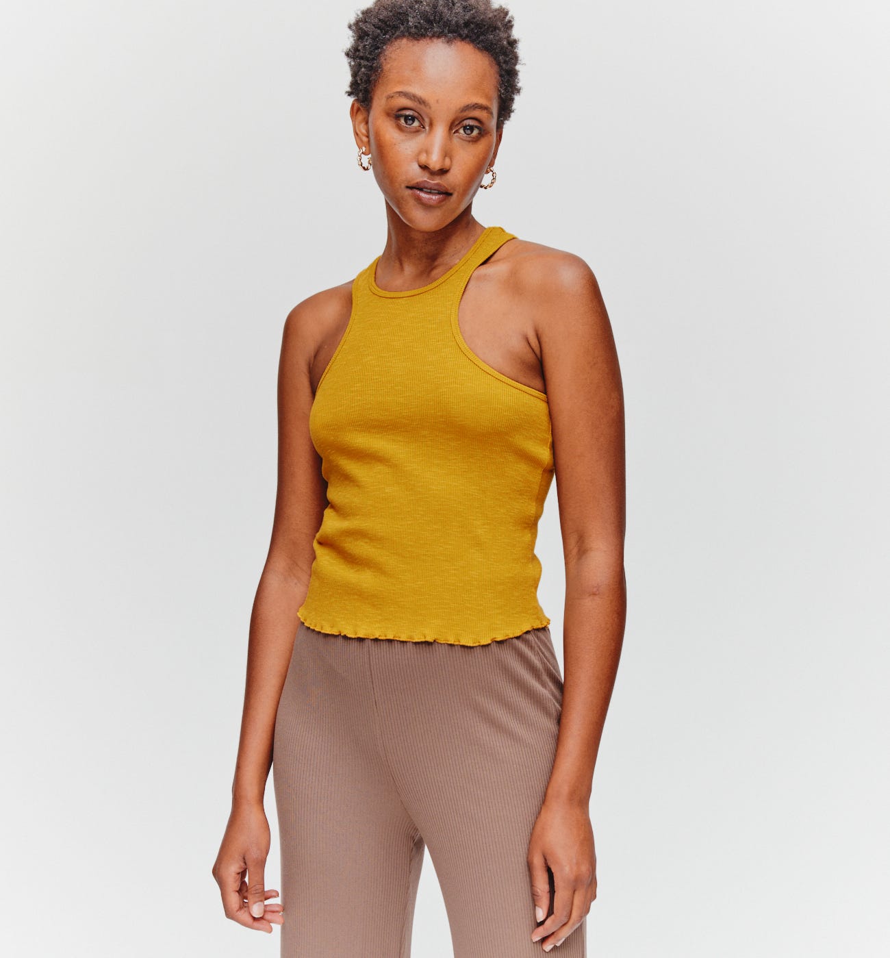 Ribbed sleeveless top