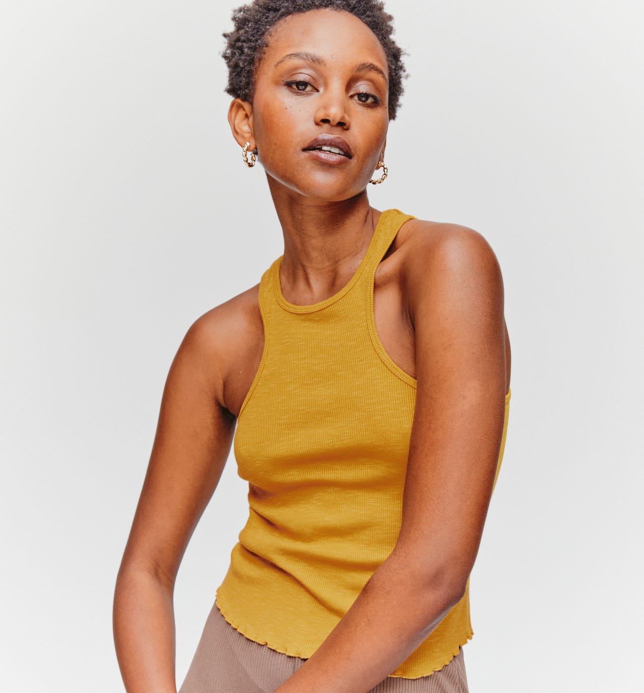 Ribbed sleeveless top
