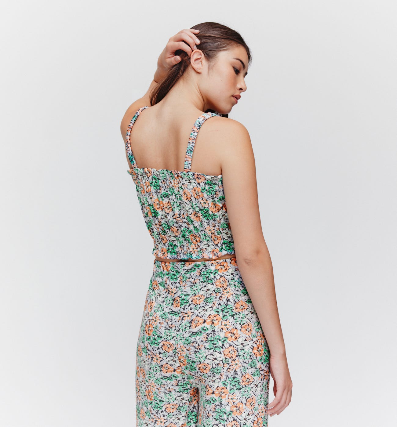 Top fruncido estampado