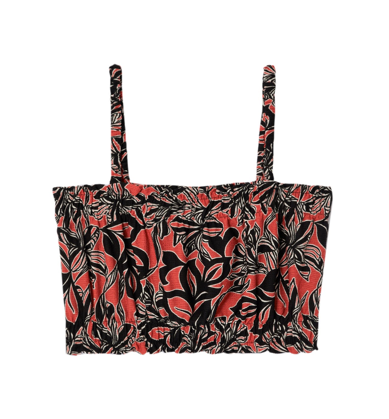 Top fruncido estampado