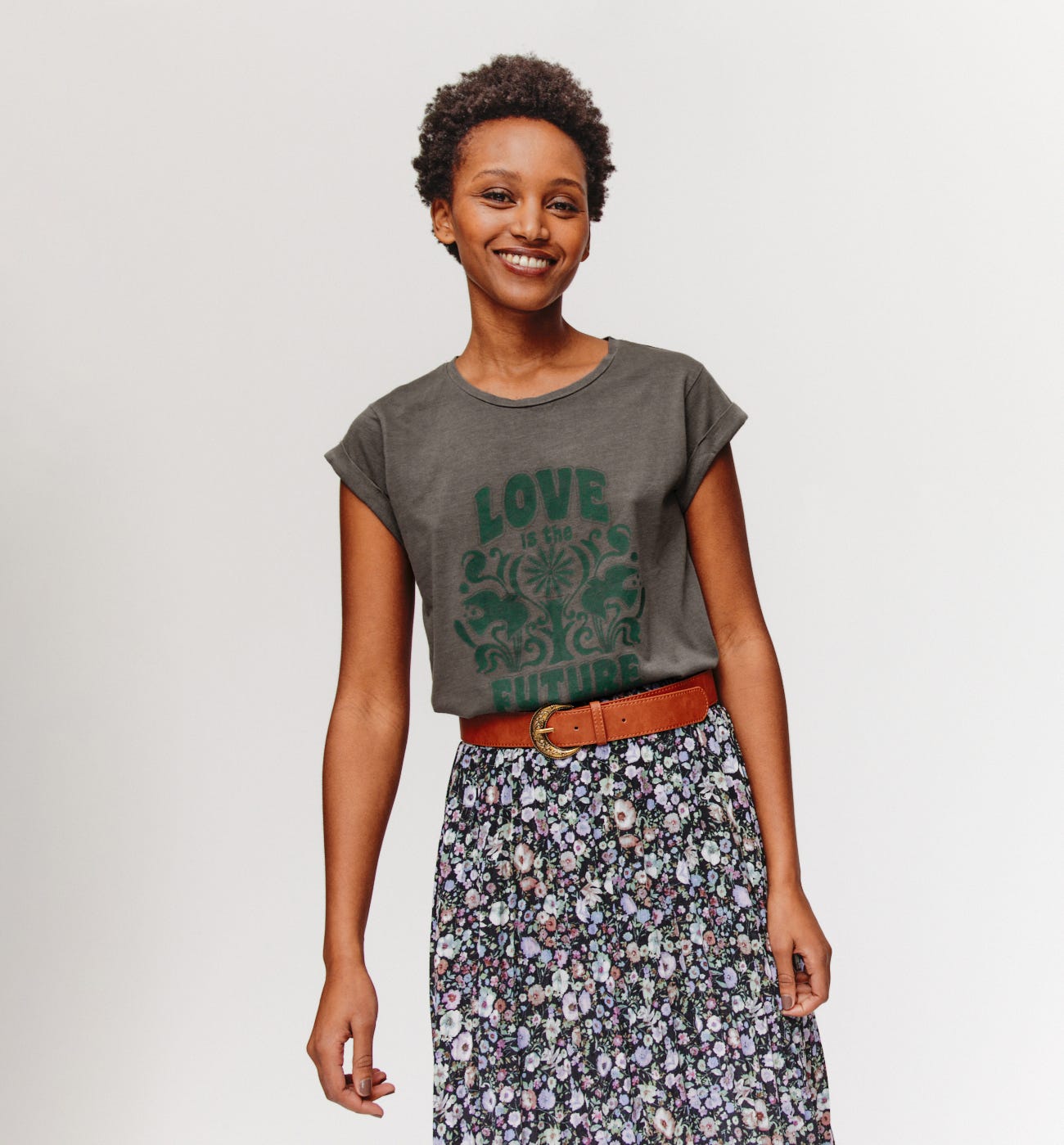 T-Shirt mit Hippie-Print