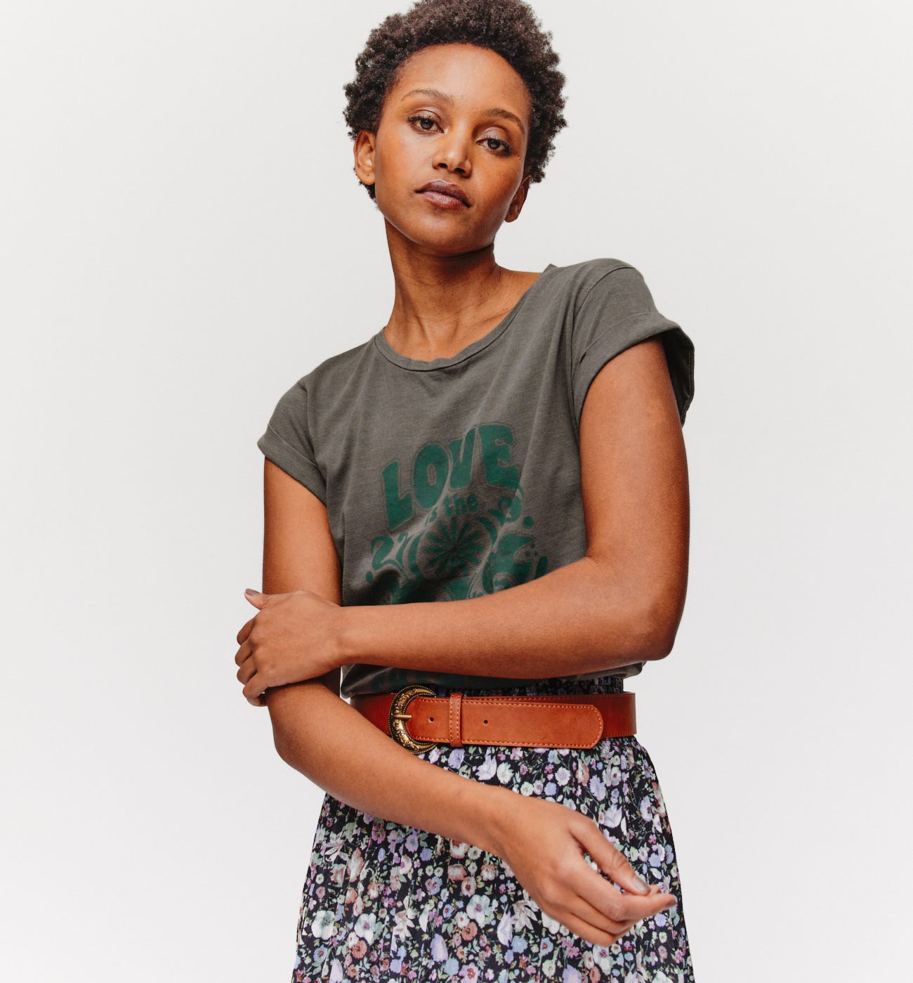 T-Shirt mit Hippie-Print