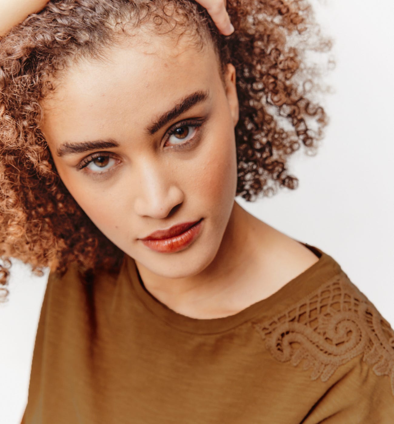 Guipure-detail top