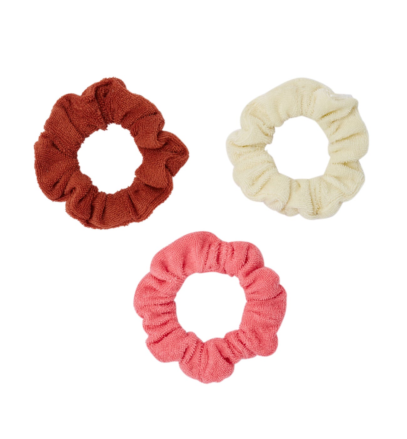 3-tlg. Frottee-Scrunchie-Set