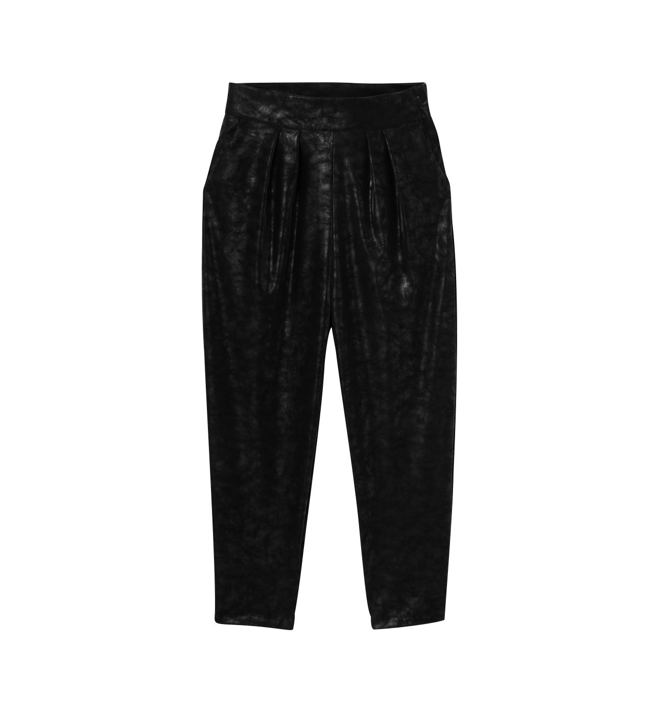 Pantaloni carrot similpelle