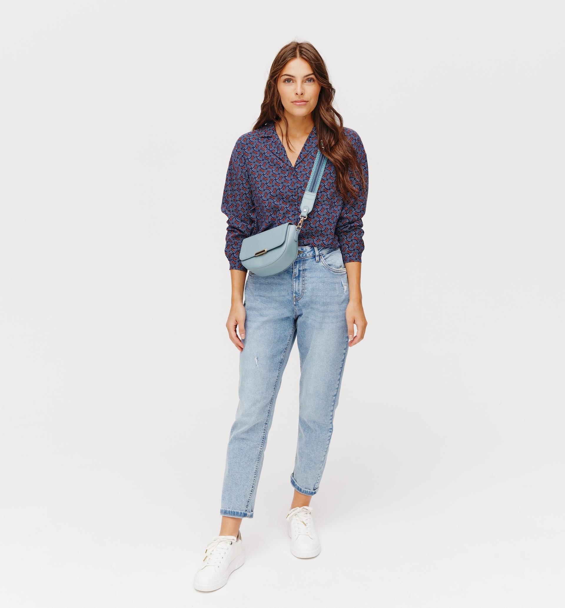 Gemusterte Hemdbluse
