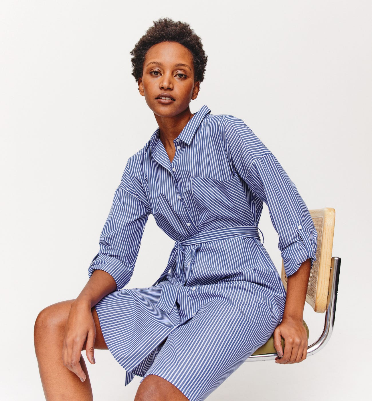Striped shirtdress