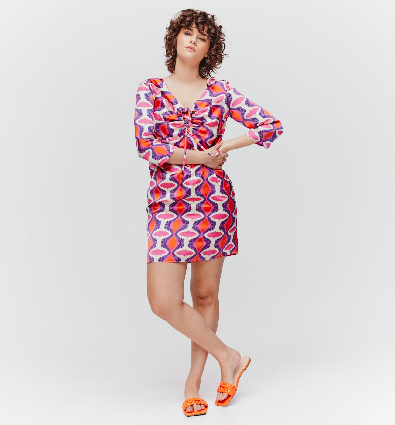 Vestido satinado estampado