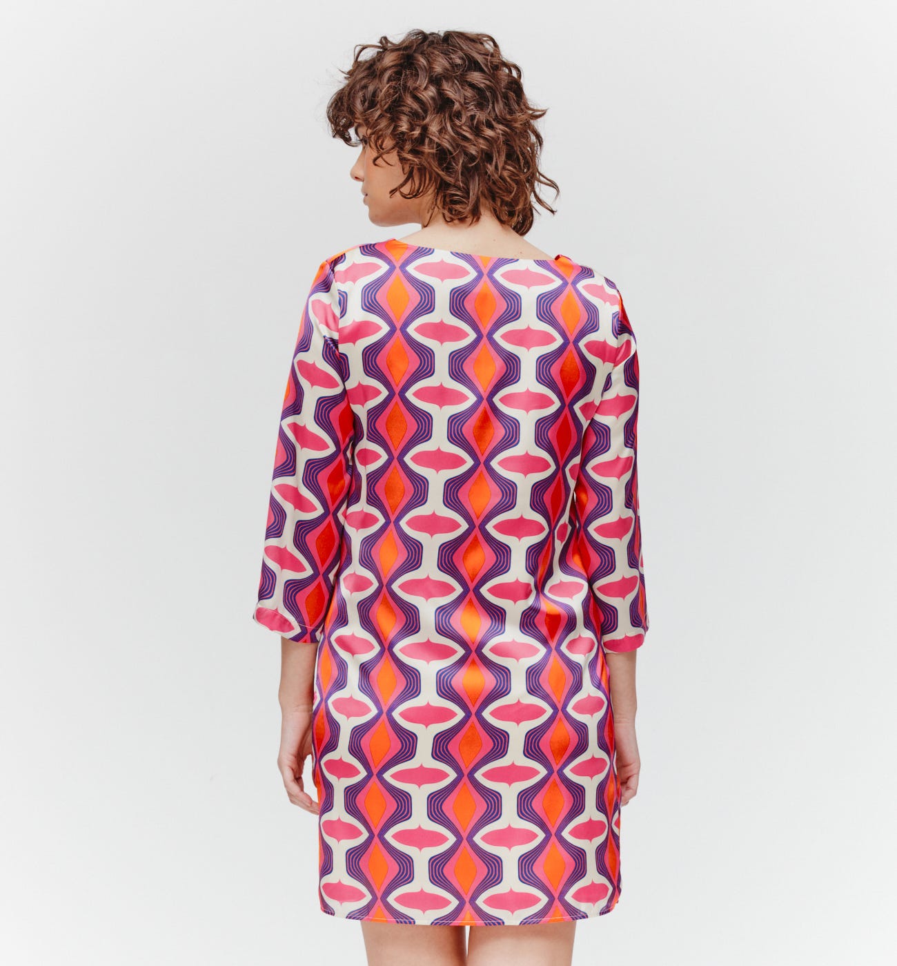 Vestido satinado estampado