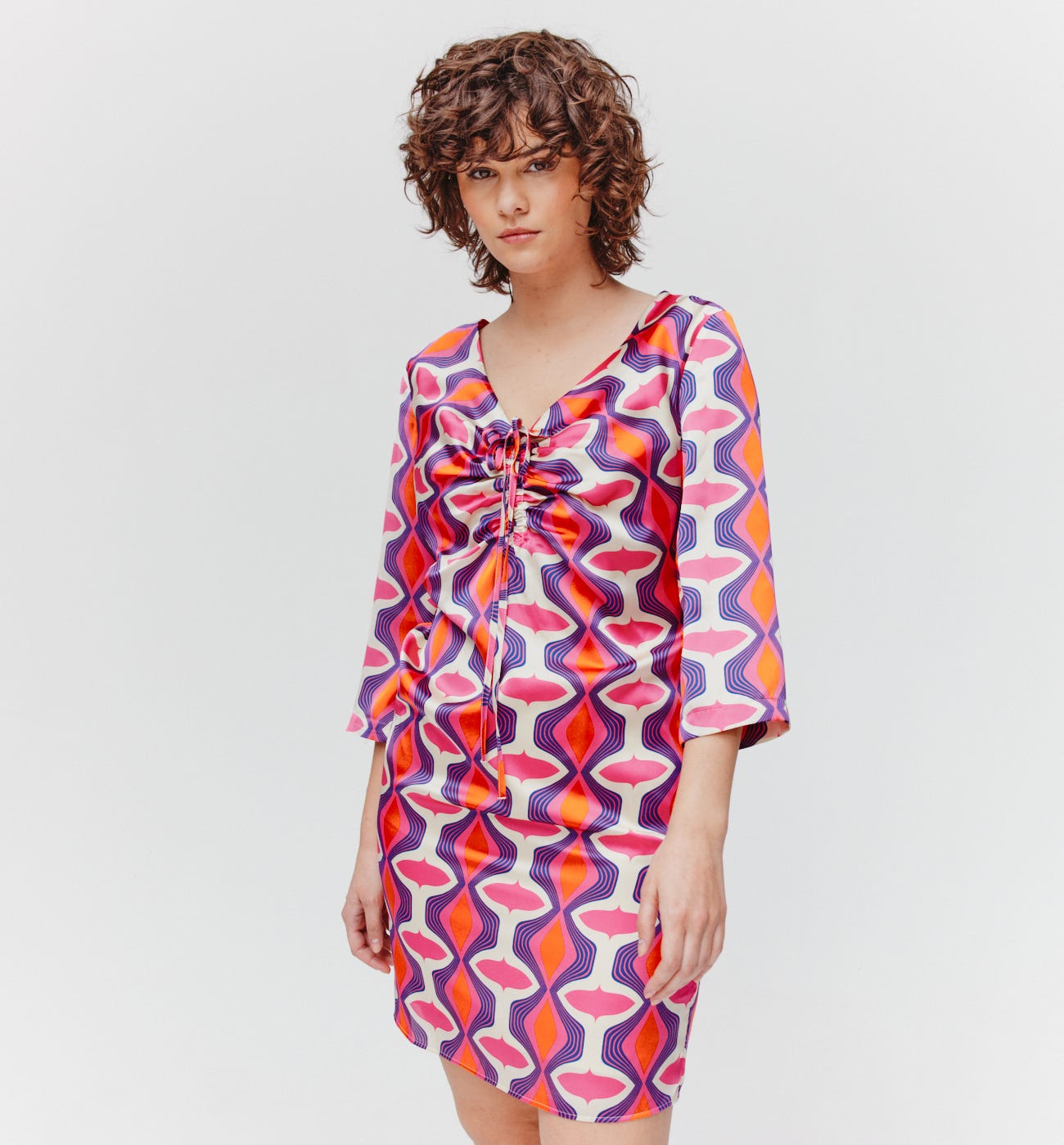 Vestido satinado estampado