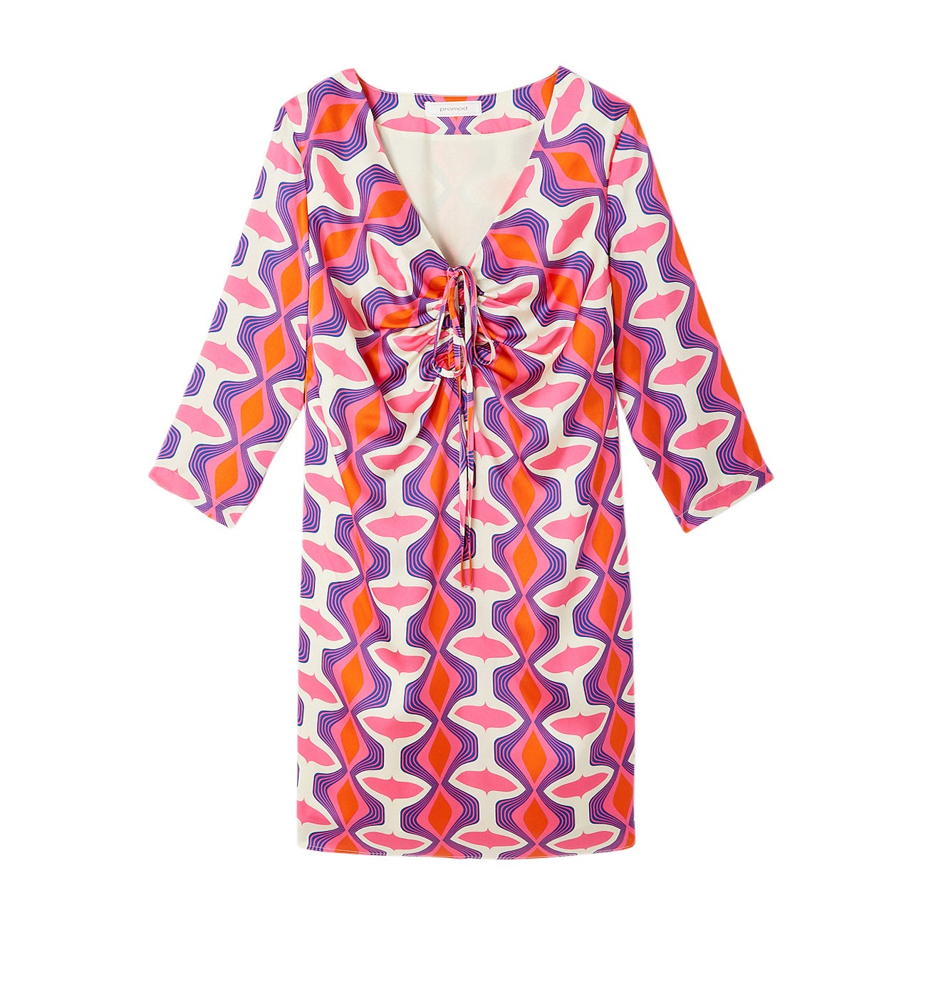 Vestido satinado estampado