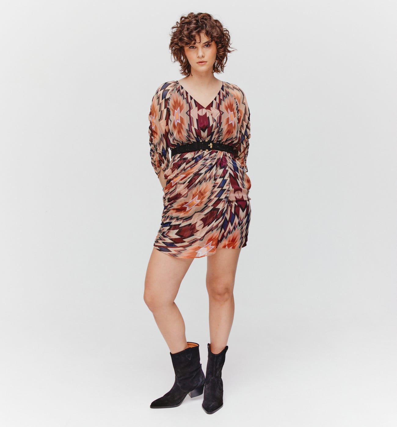 Patterned voile dress