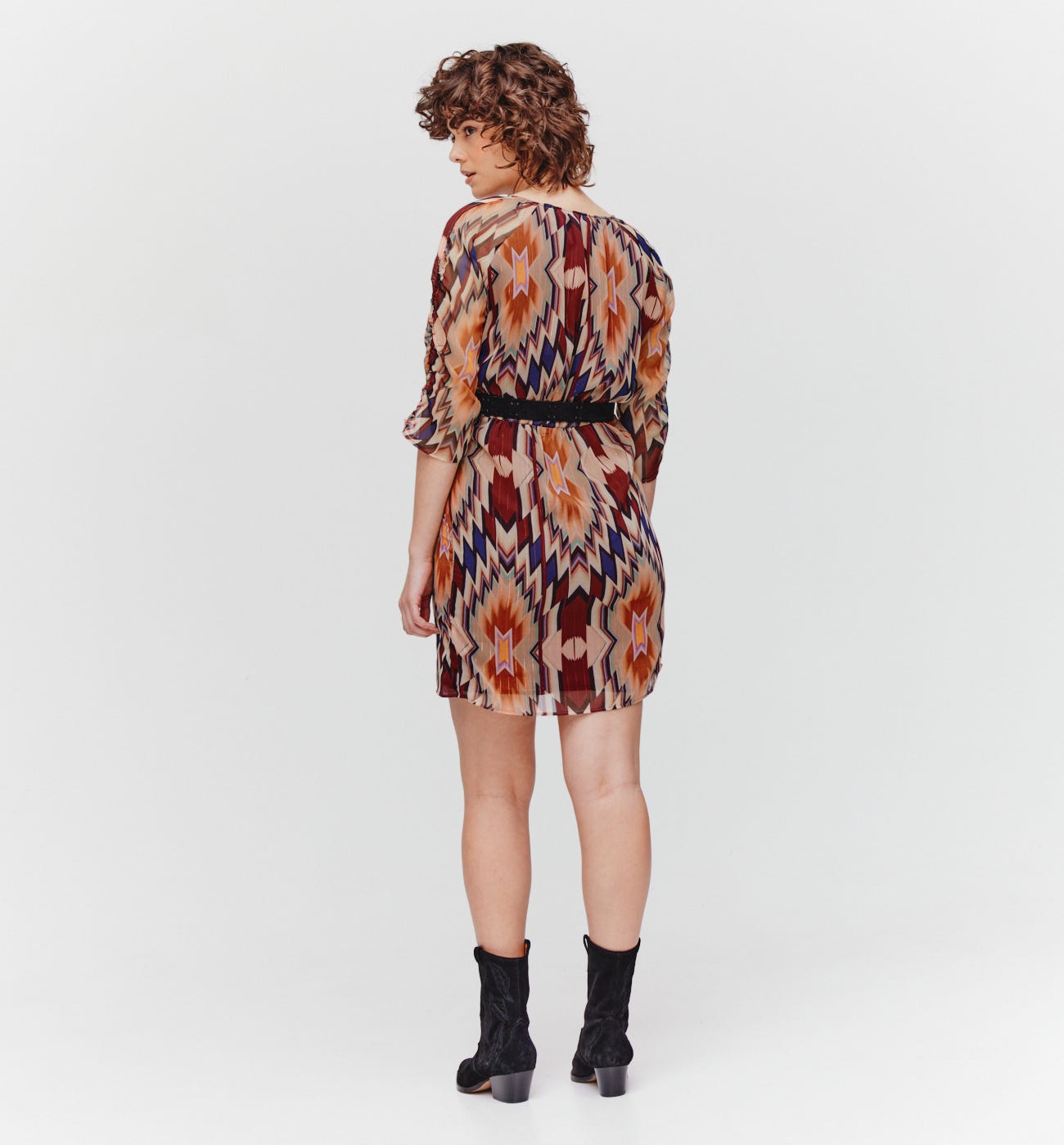 Patterned voile dress