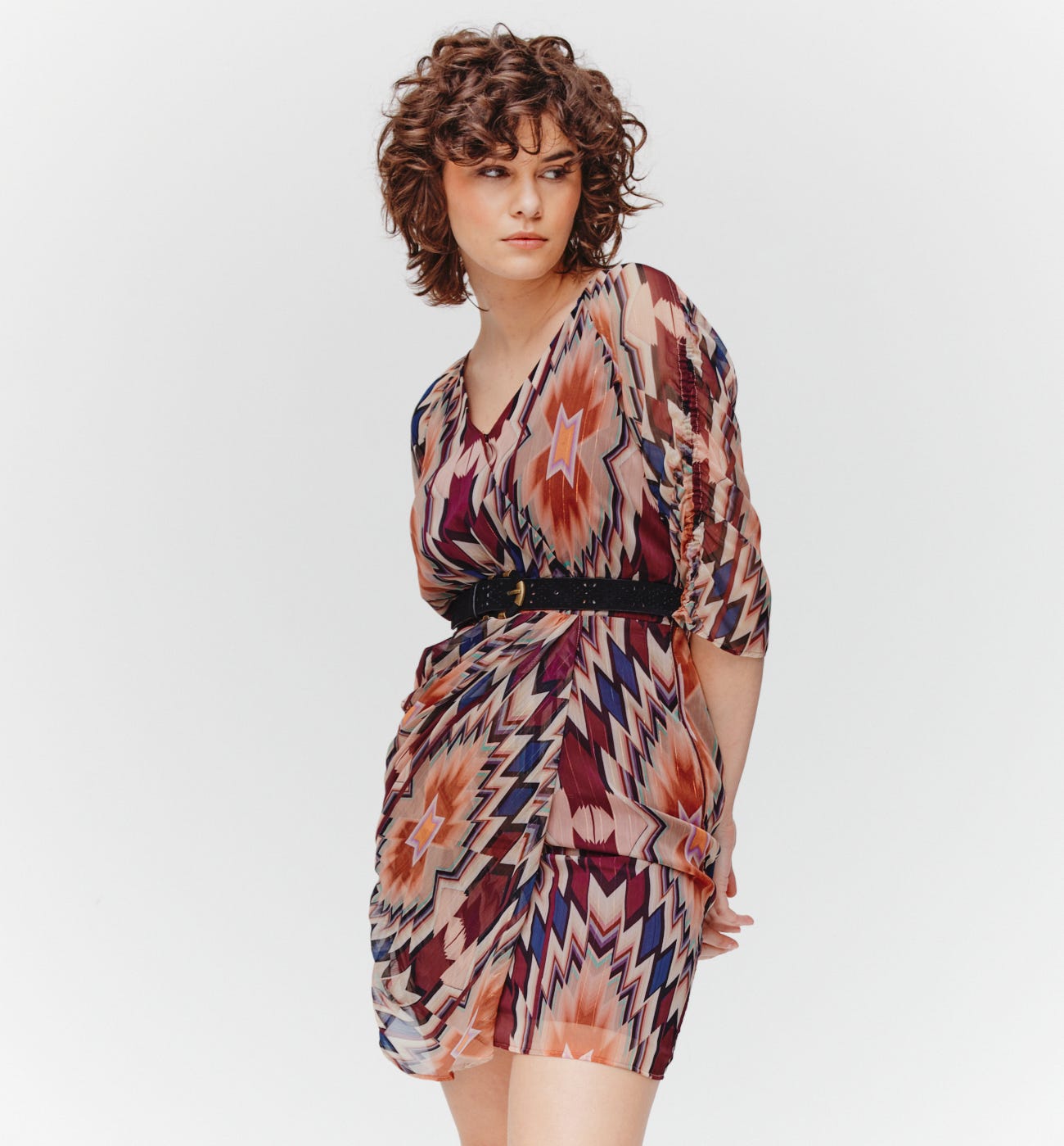 Patterned voile dress