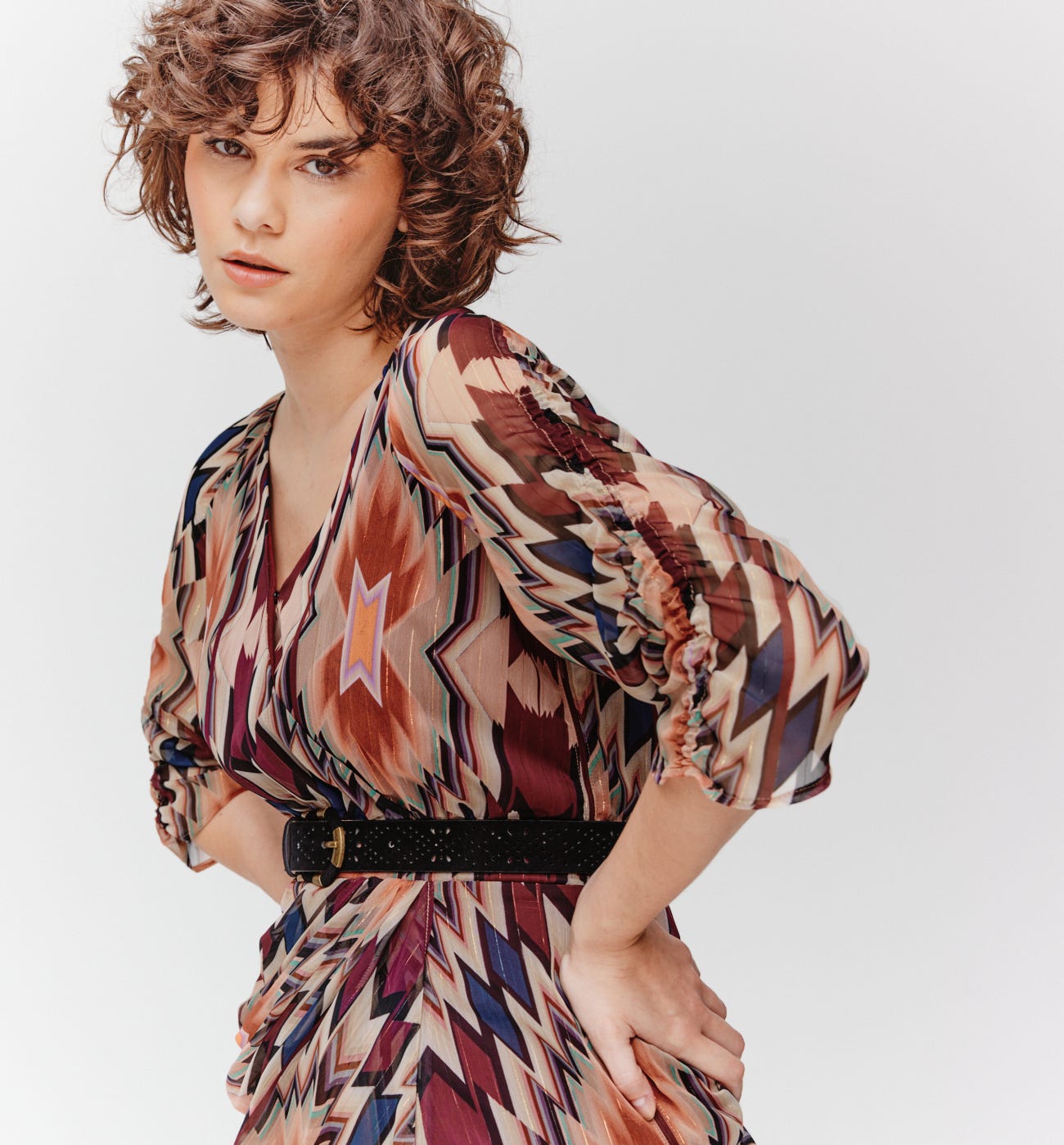 Patterned voile dress