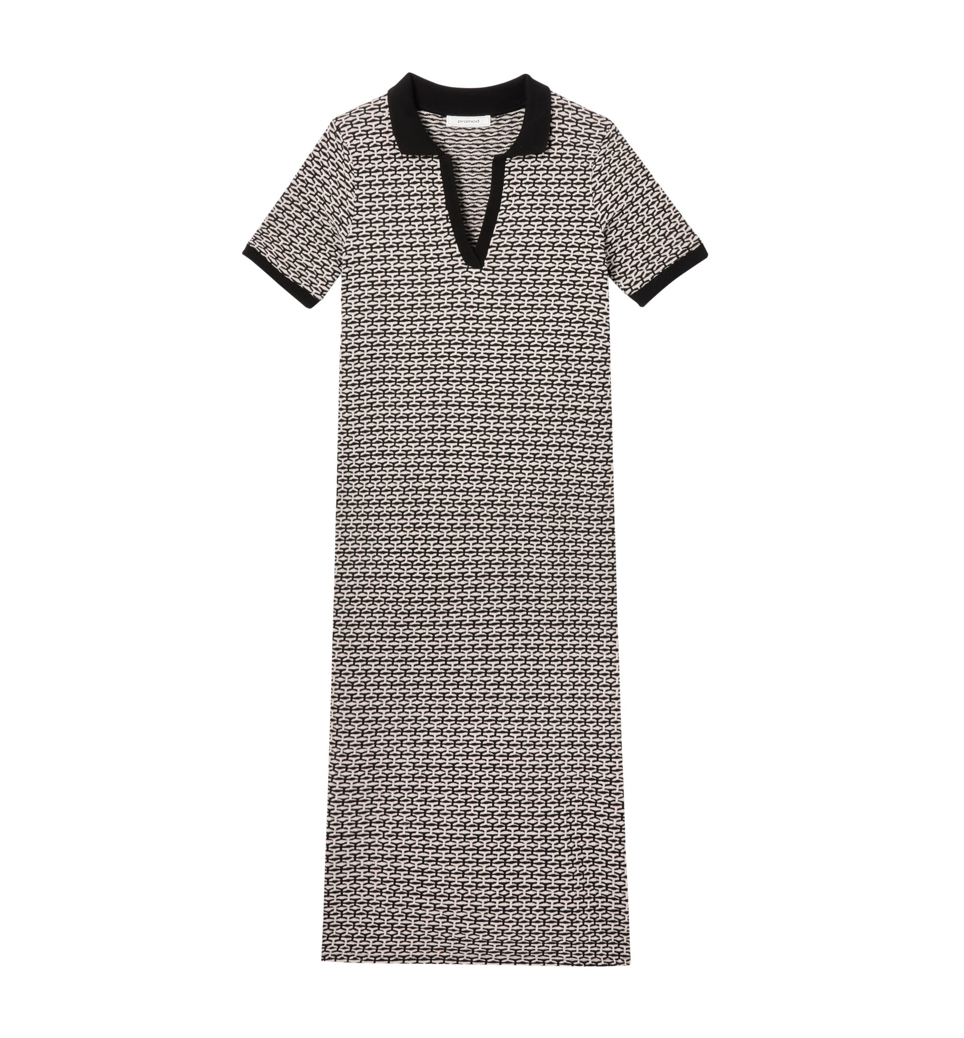Long polo knit dress