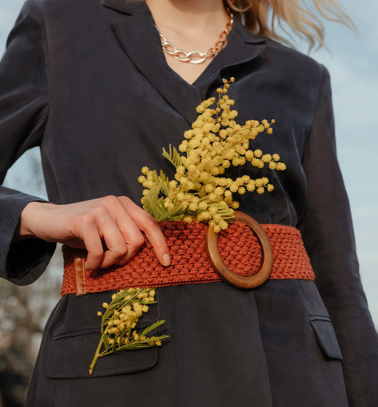 Cintura alta in macramé