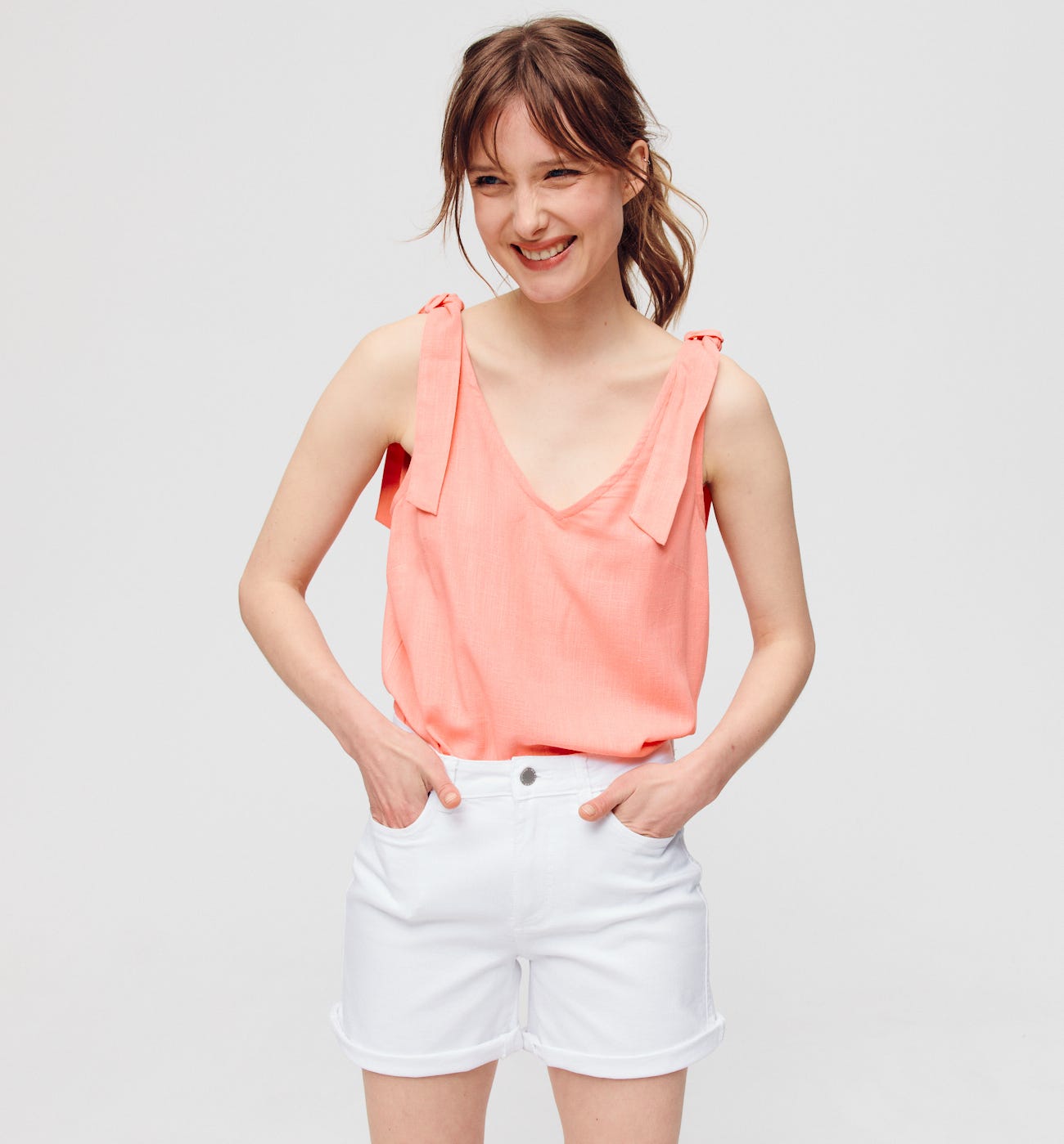 Top uni à bretelles Femme
