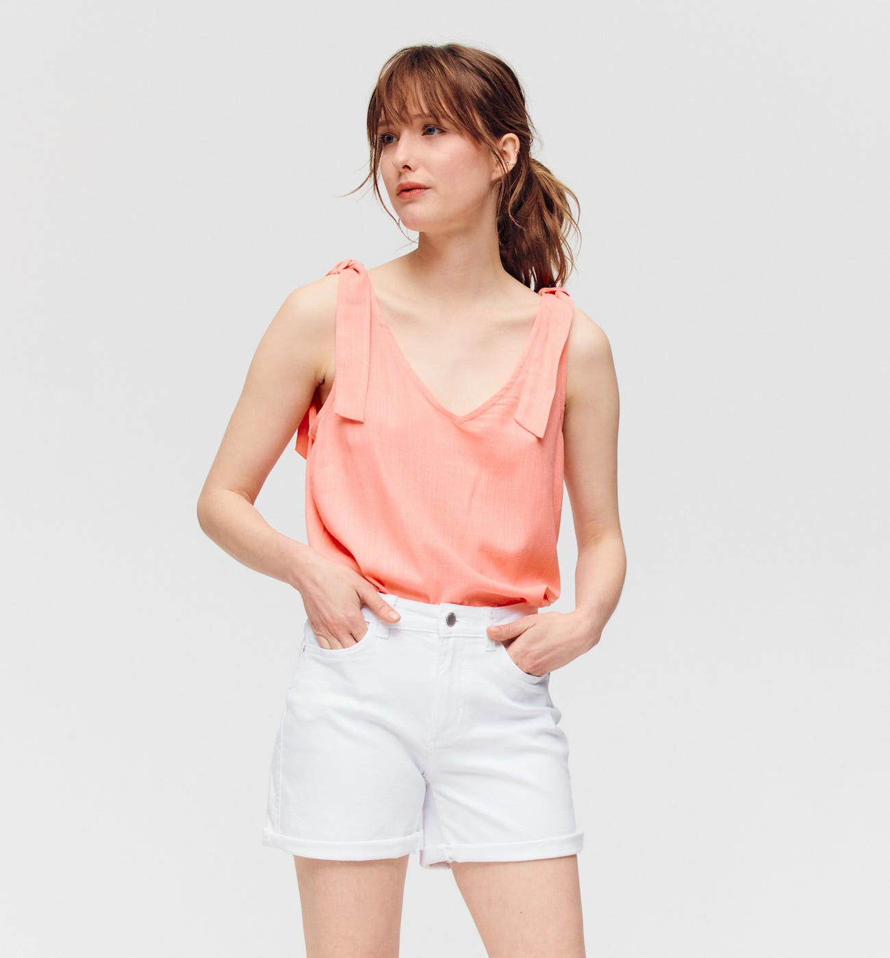 Top uni à bretelles Femme