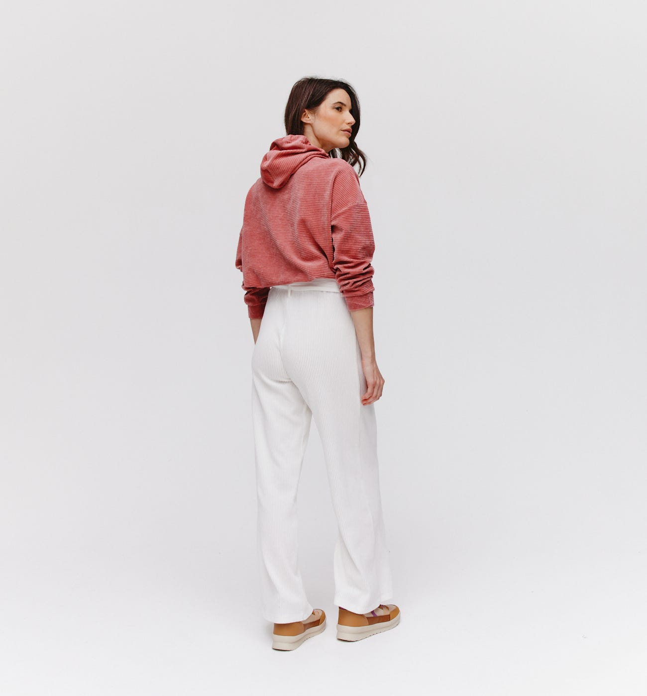 Pantalon large velours côtelé