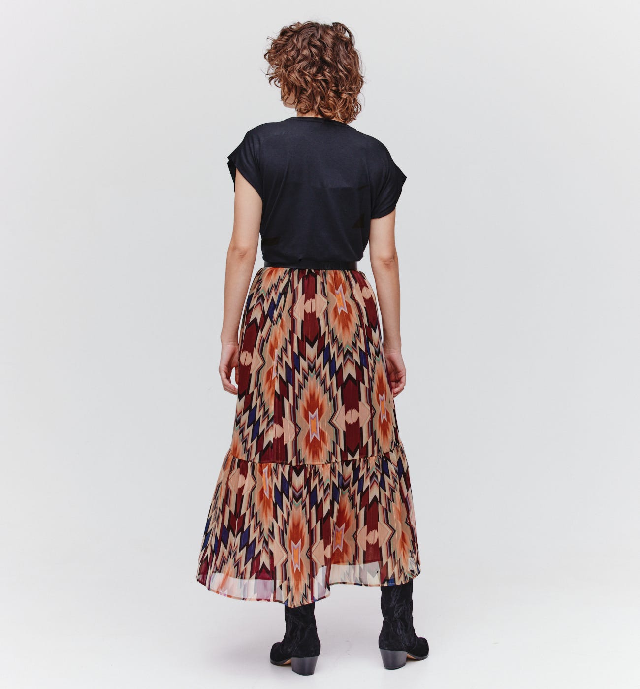 Long patterned voile skirt