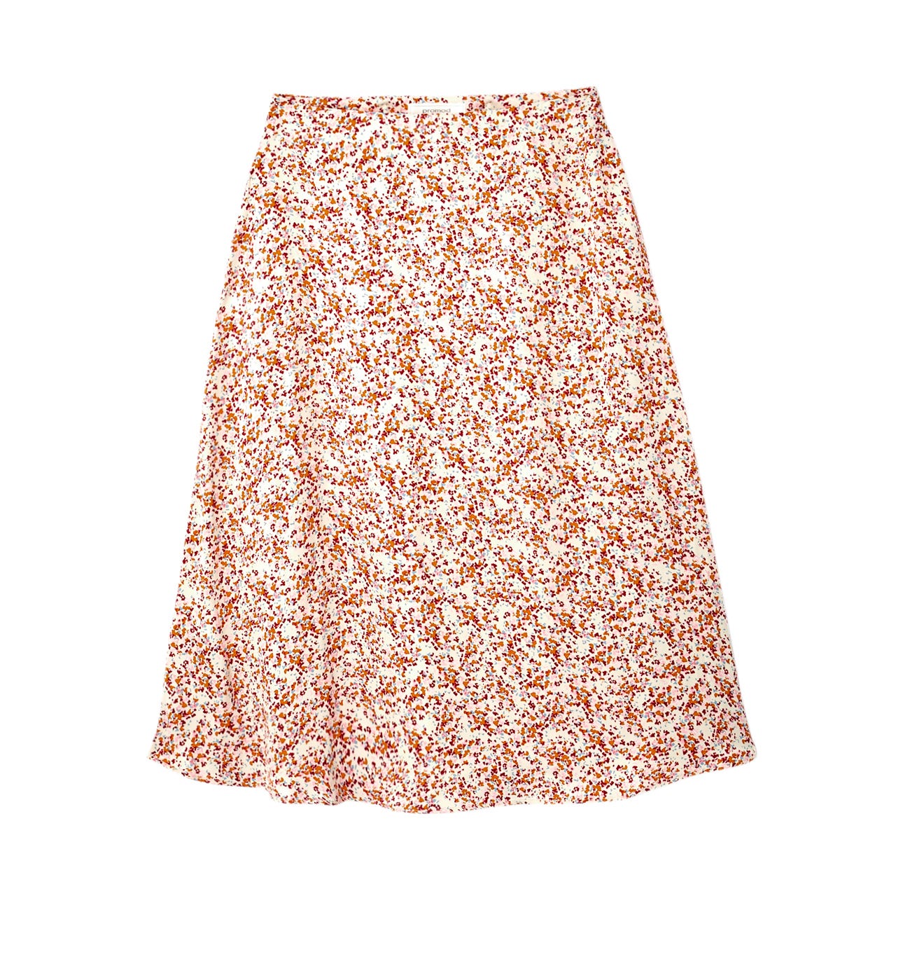 Satin mid-length skirt