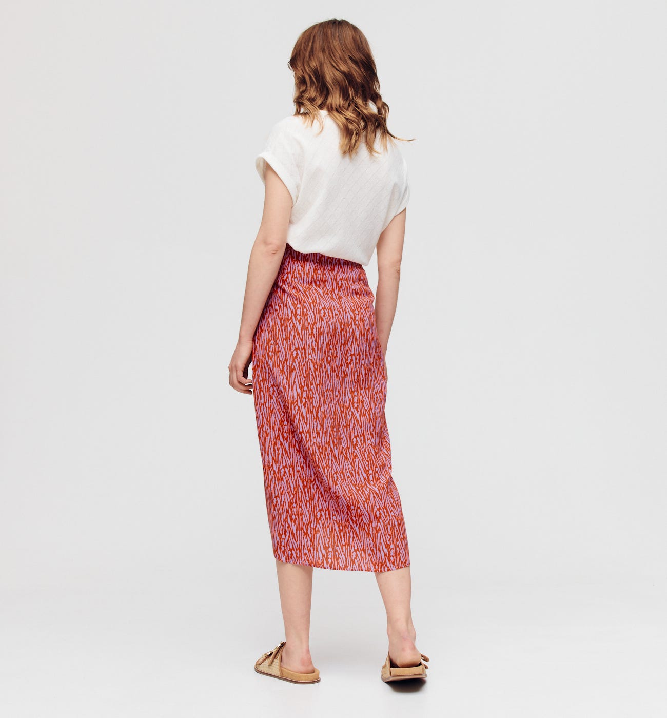 Patterned midi skirt