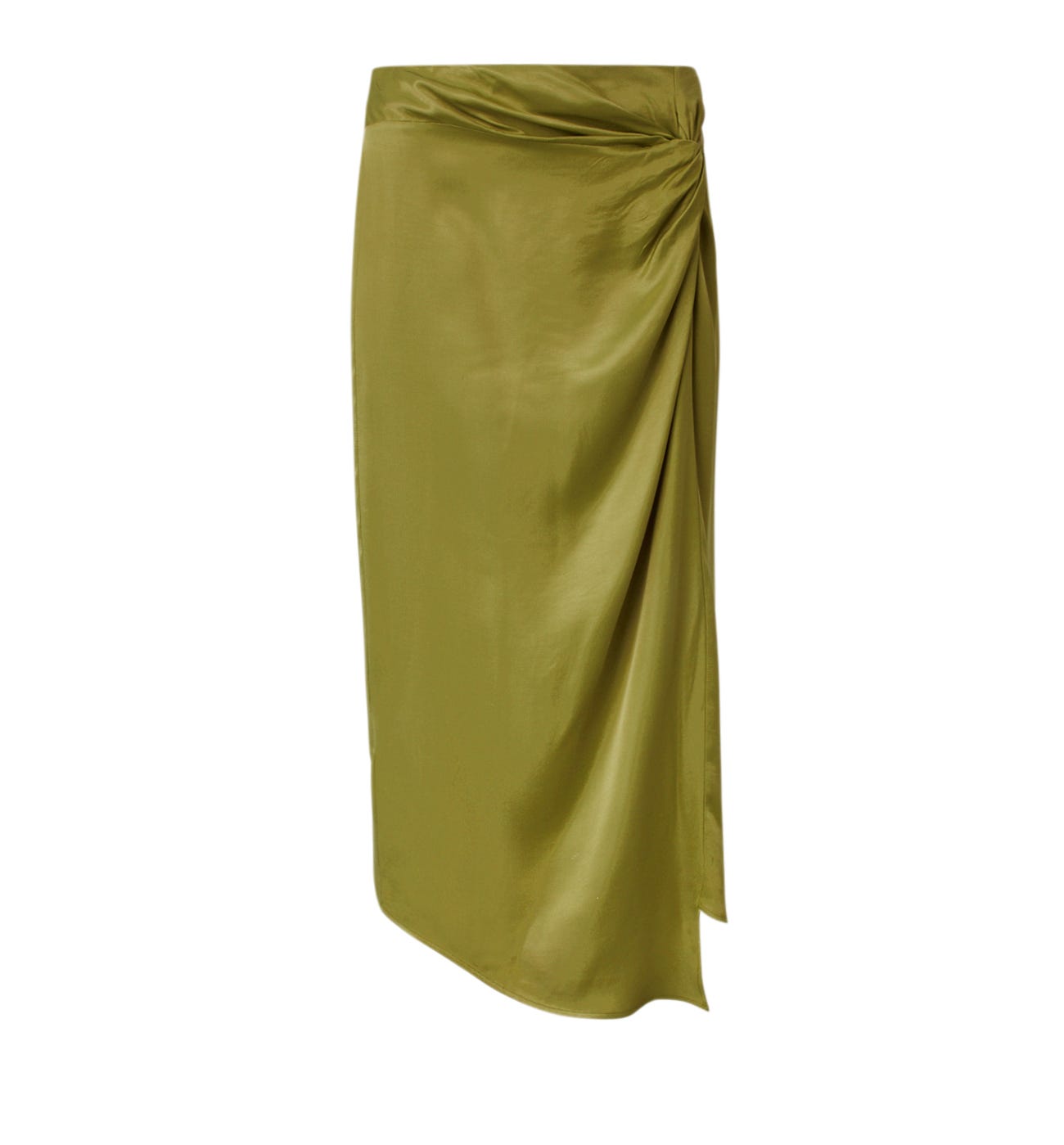 Jupe drapée en satin Femme