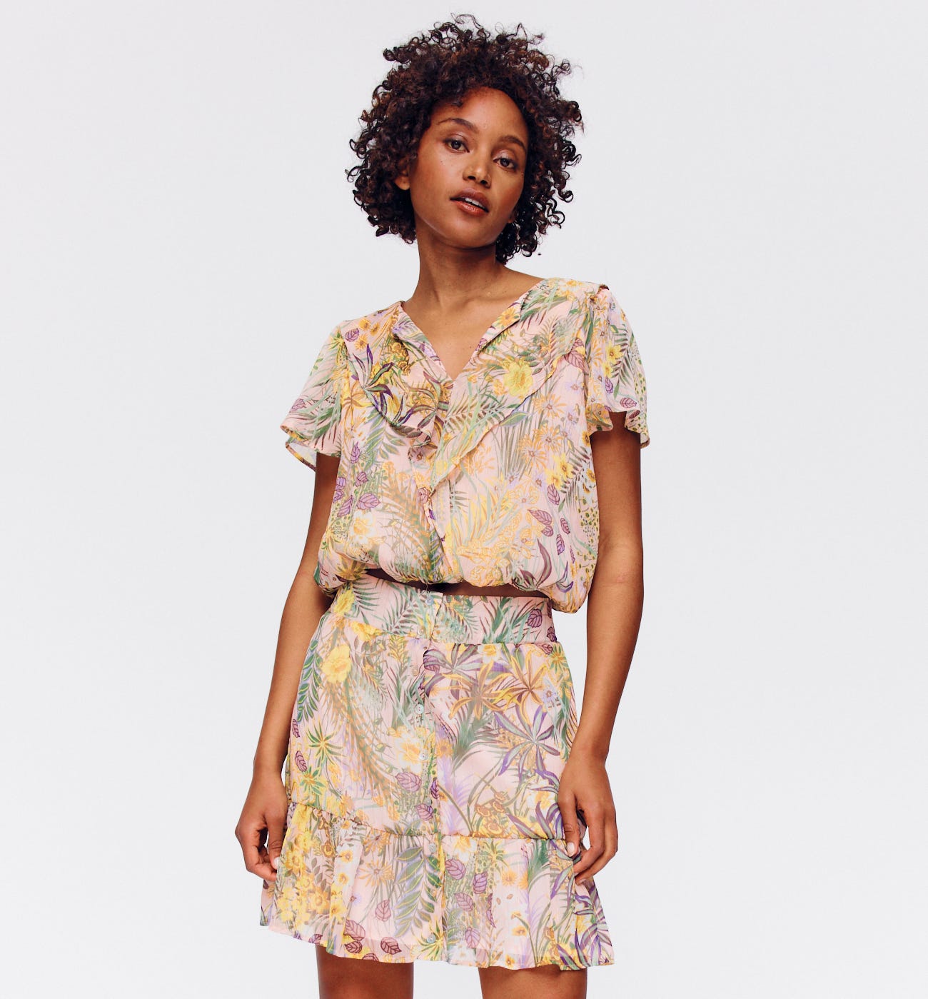 Frilly patterned skirt