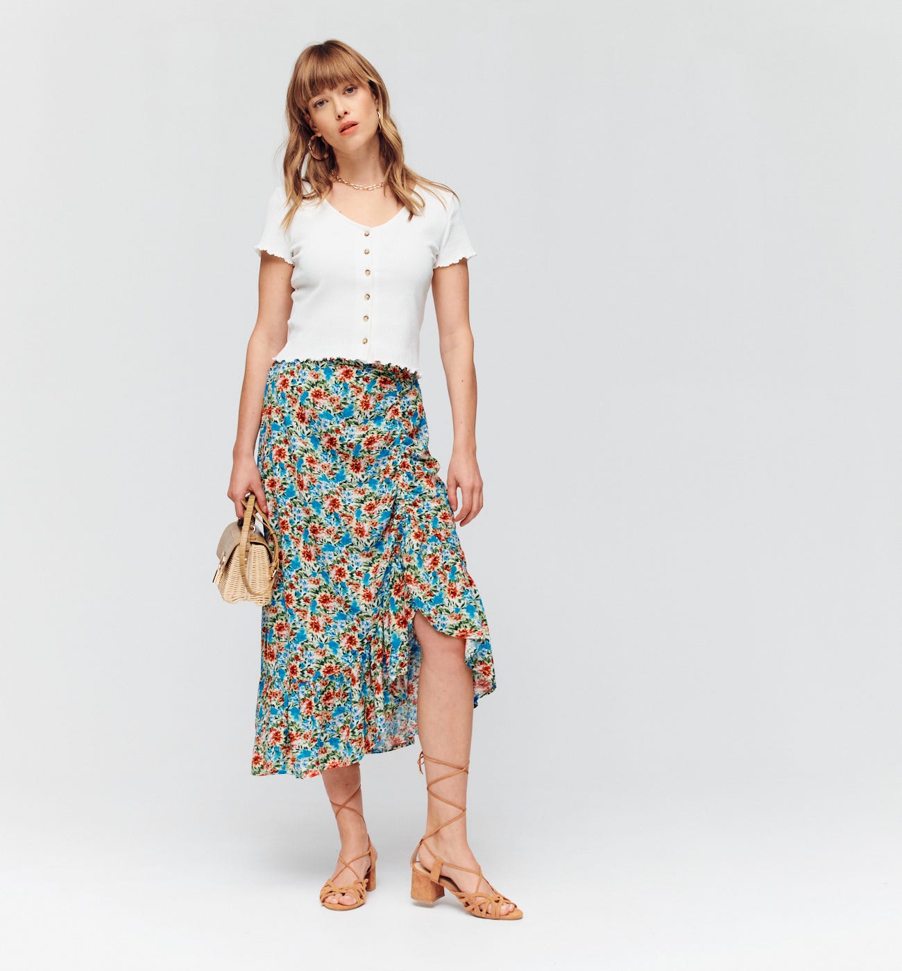 Falda larga estampada