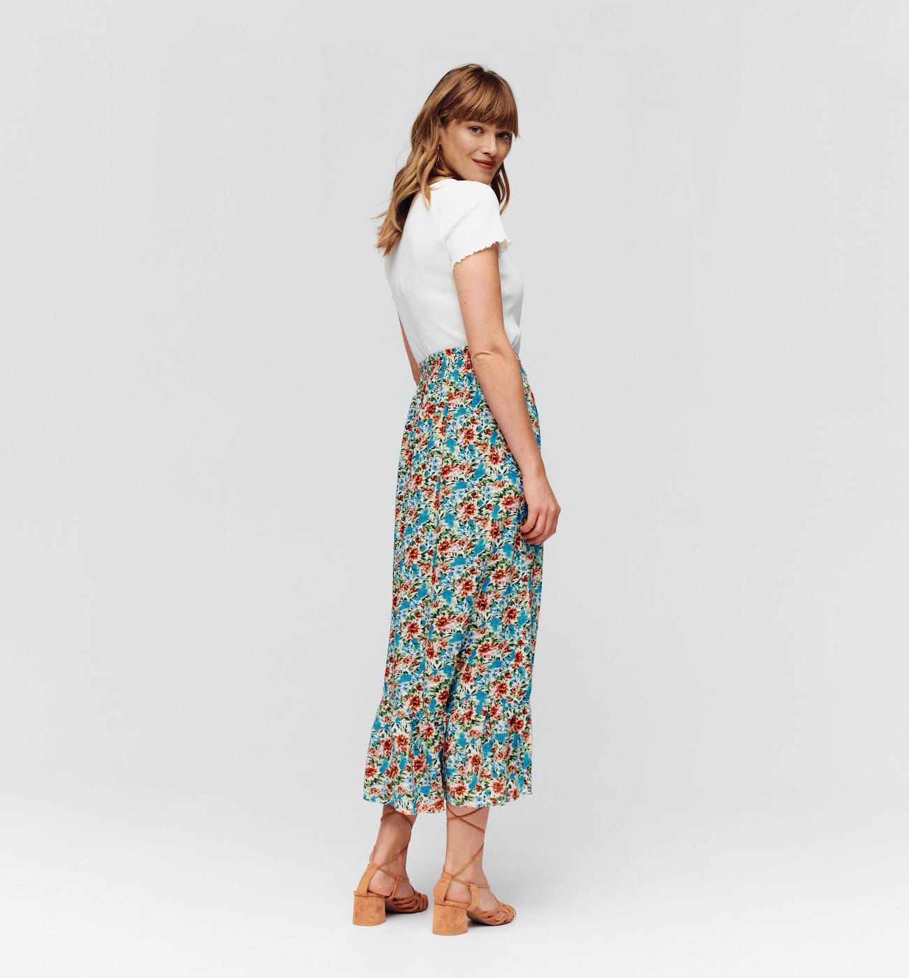 Falda larga estampada