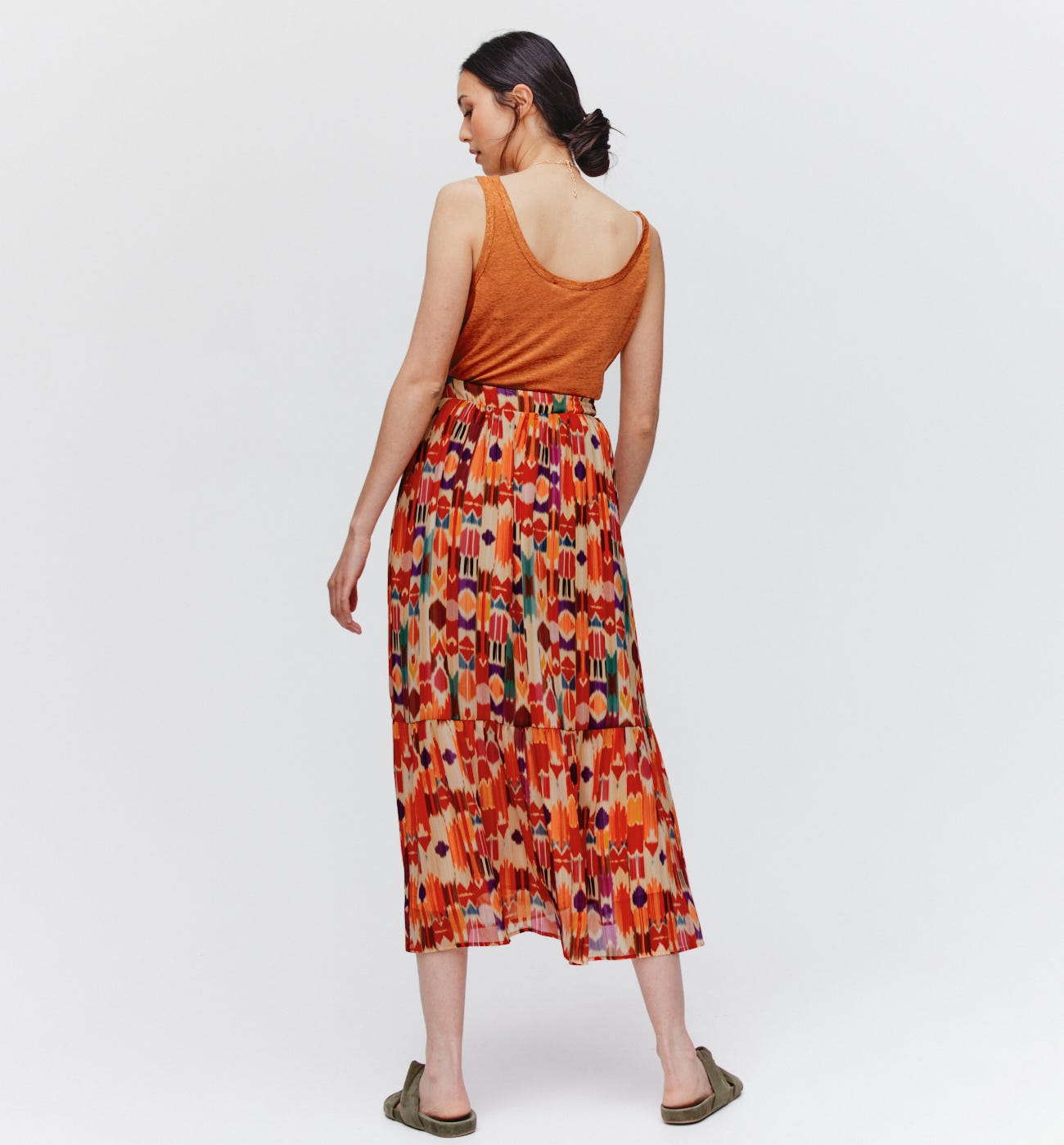 Long patterned voile skirt