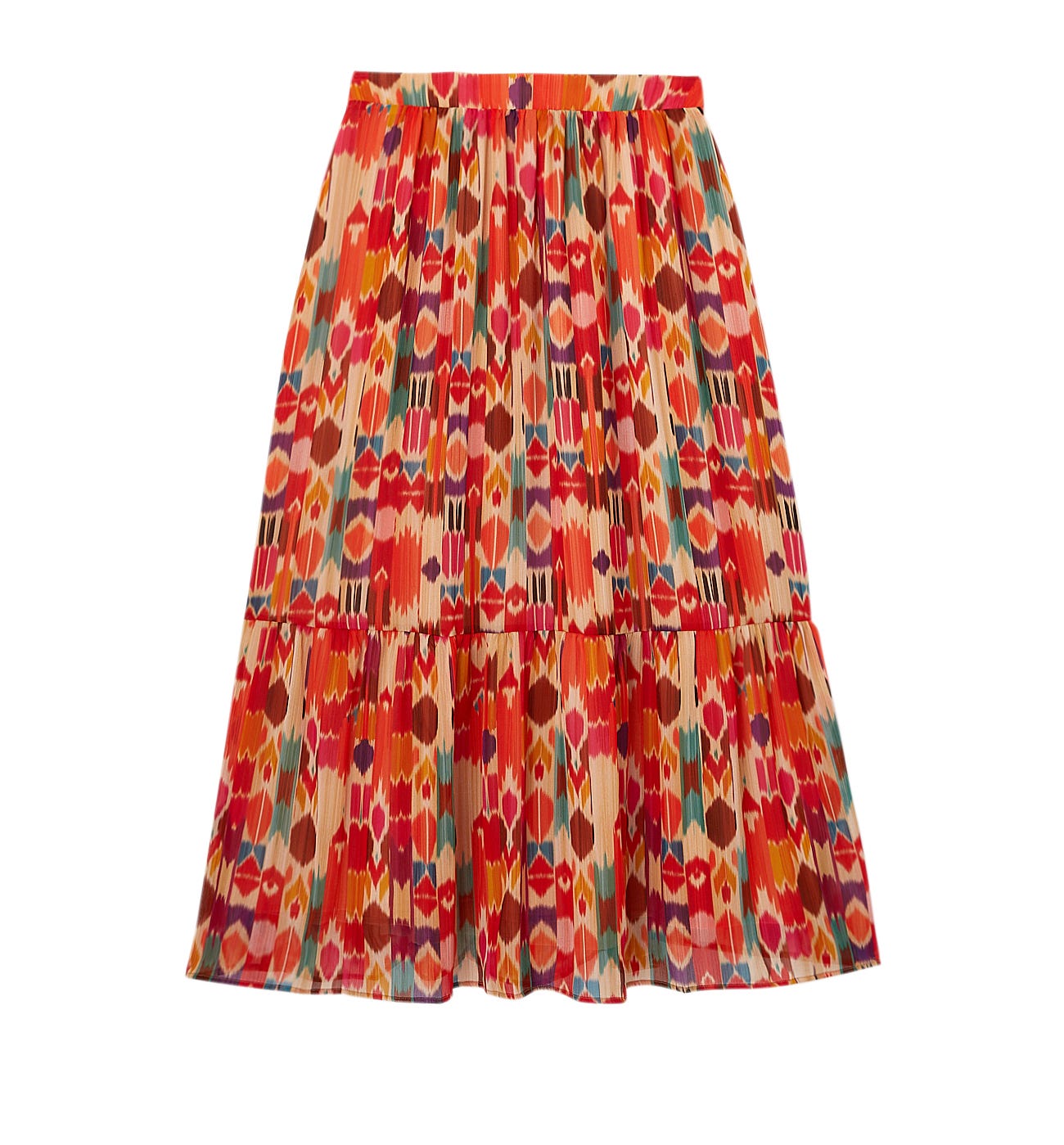 Long patterned voile skirt