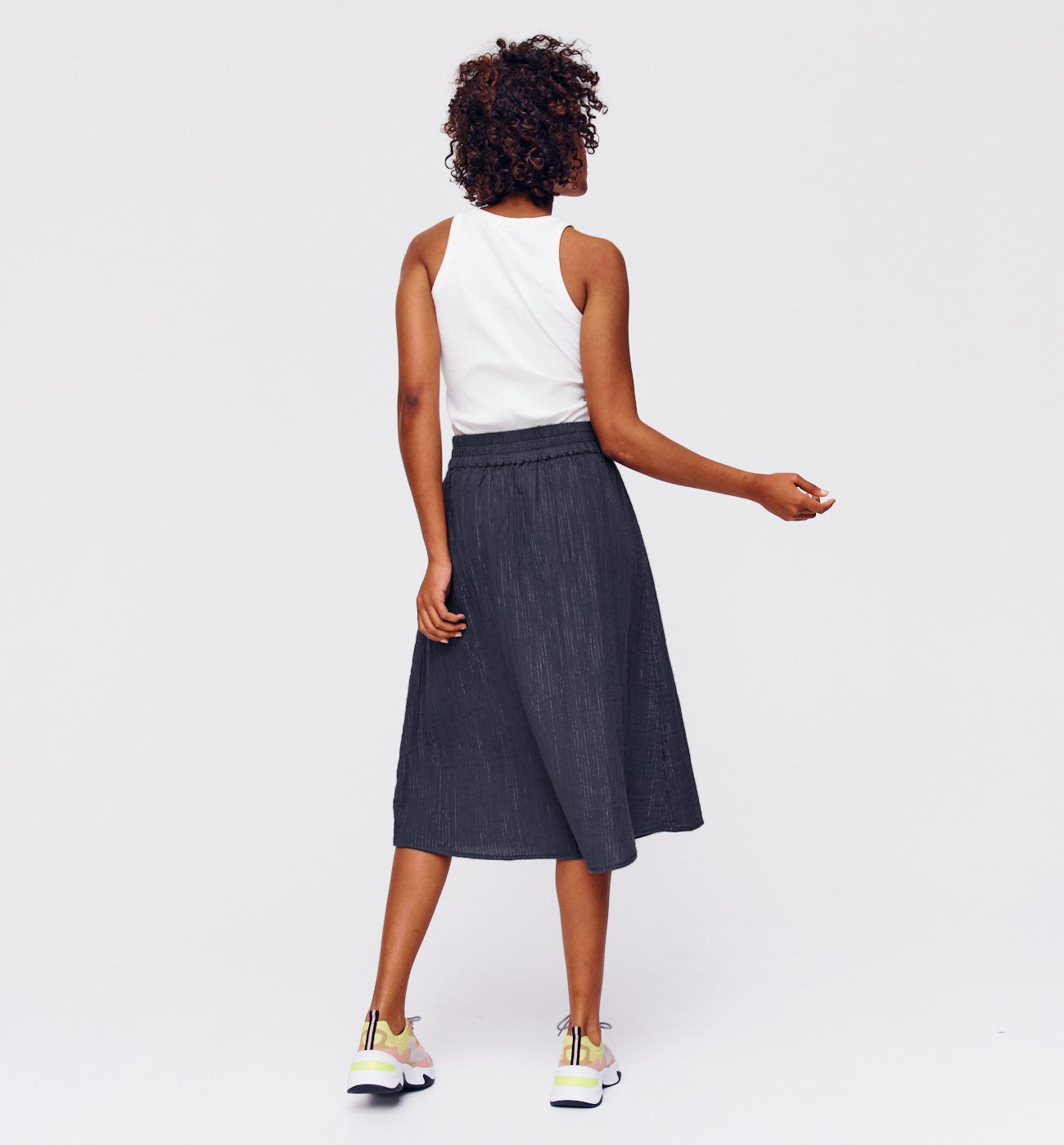 Glitzy cotton gauze skirt