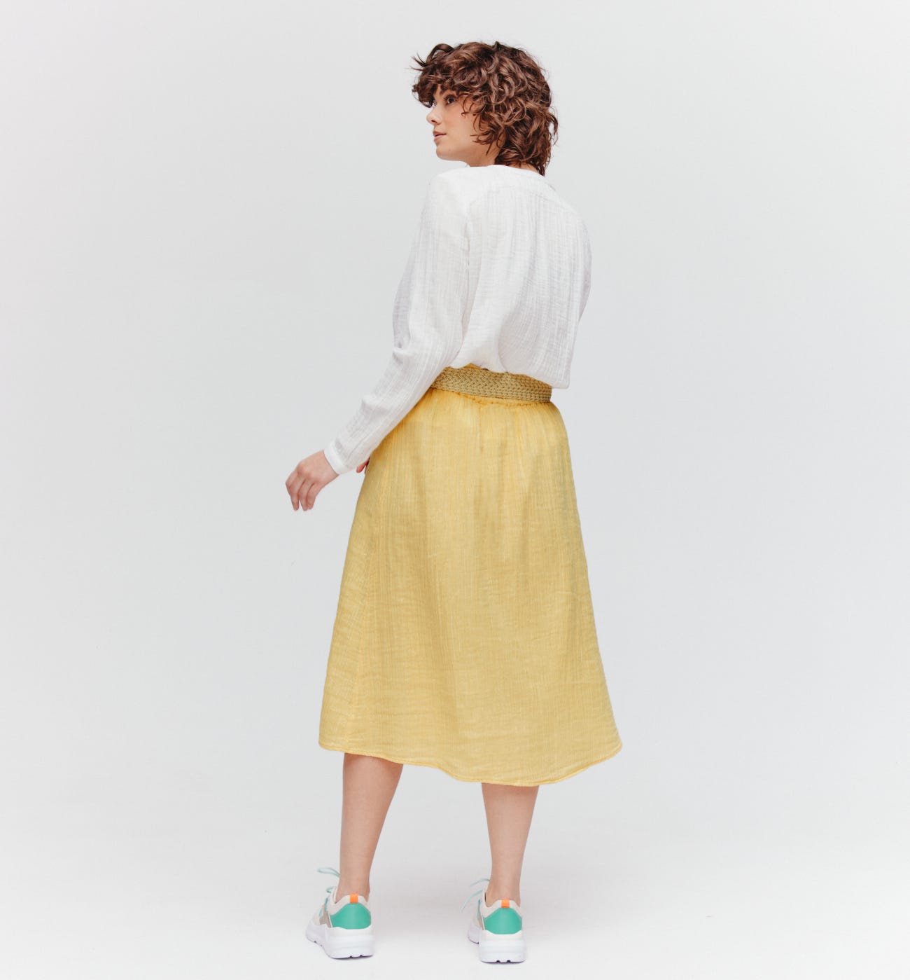 Glitzy cotton gauze skirt