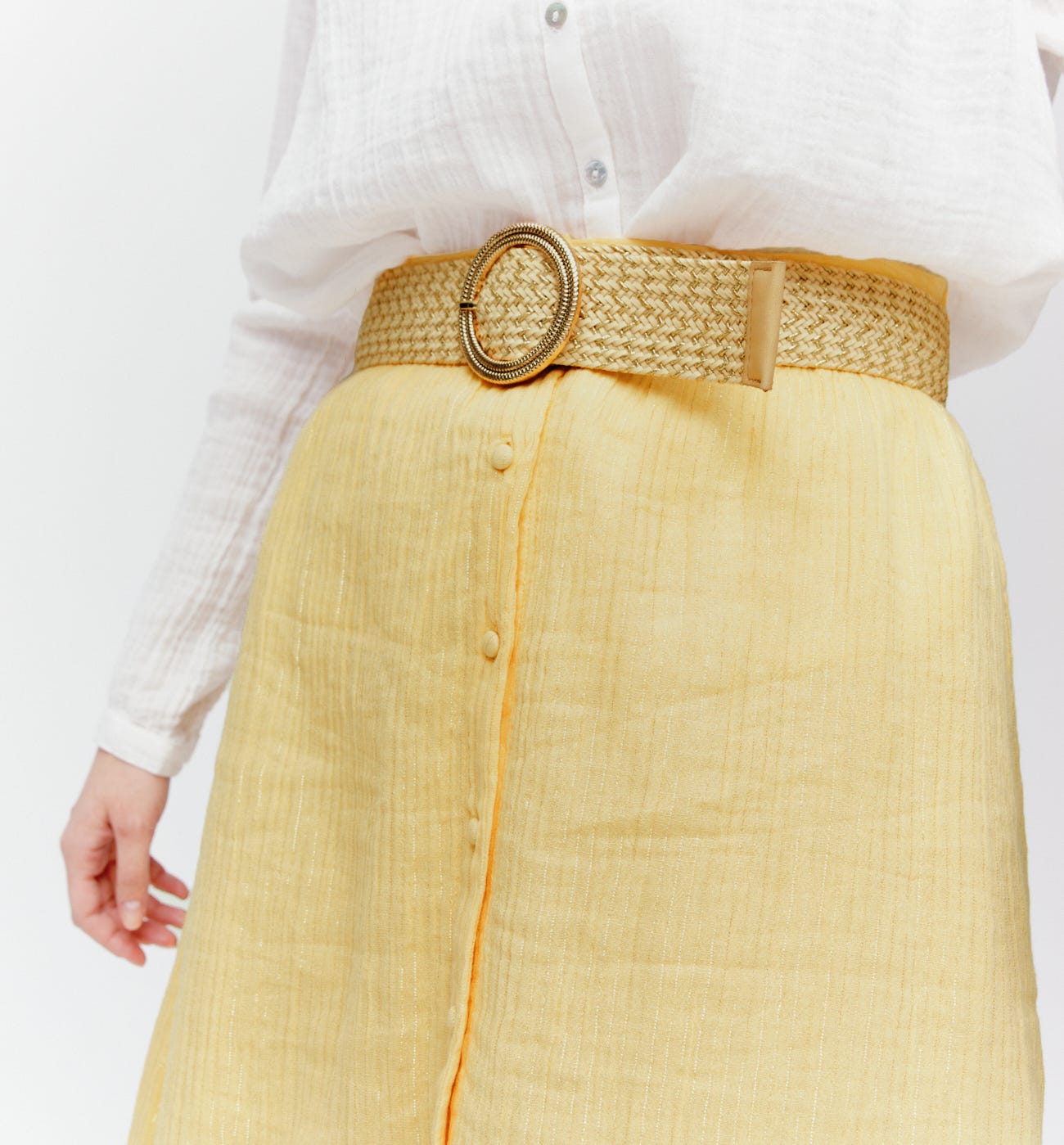 Glitzy cotton gauze skirt
