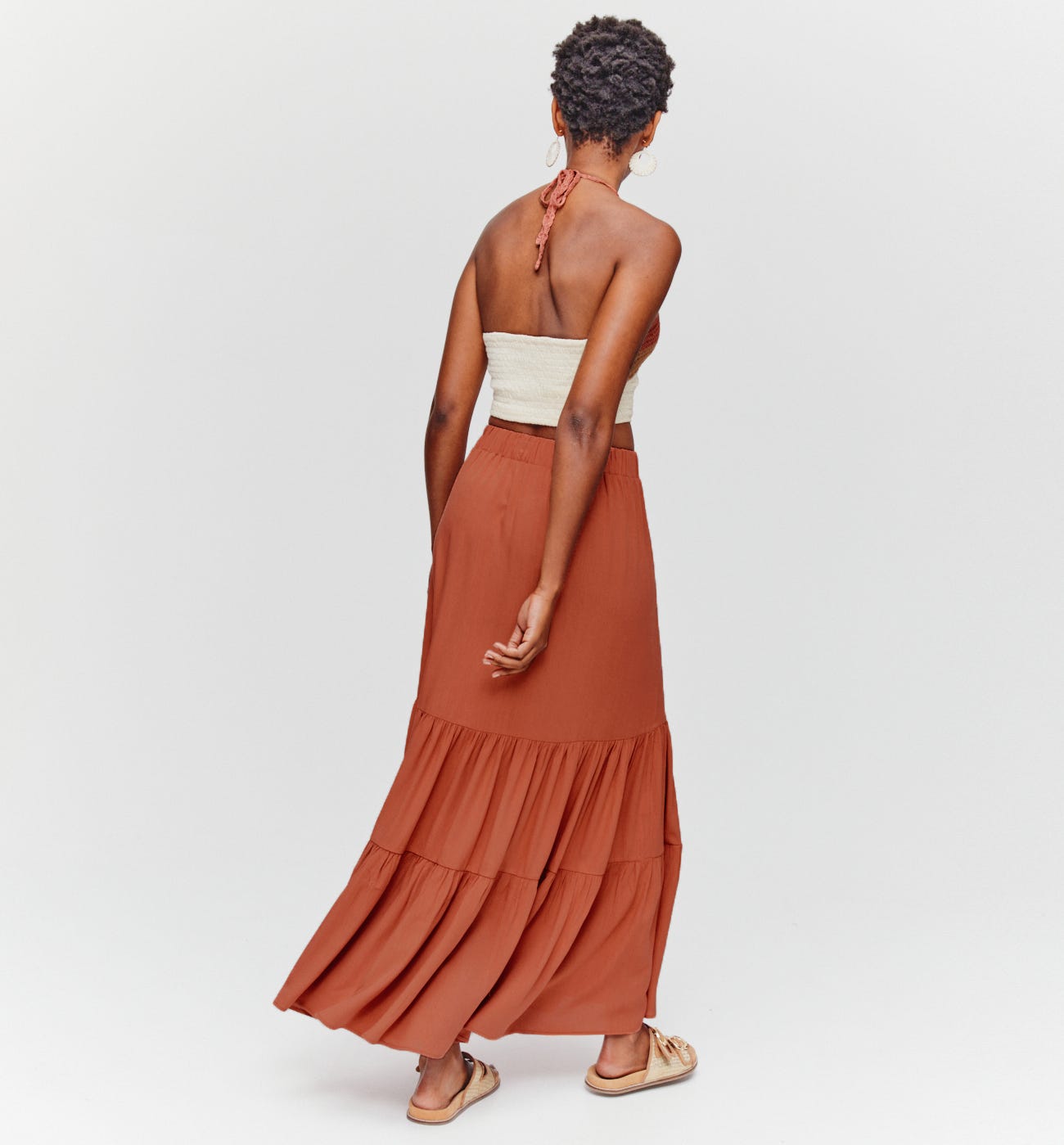 Long frilly skirt
