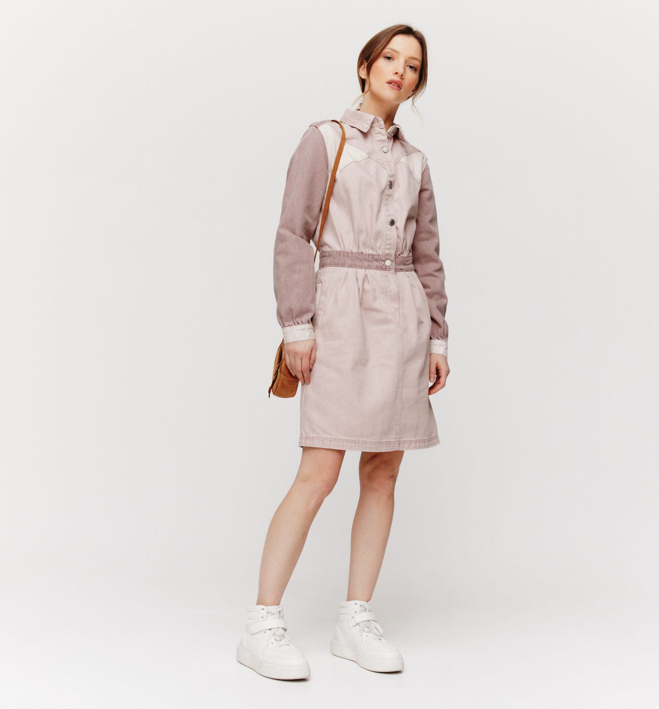 Robe en jean patchwork