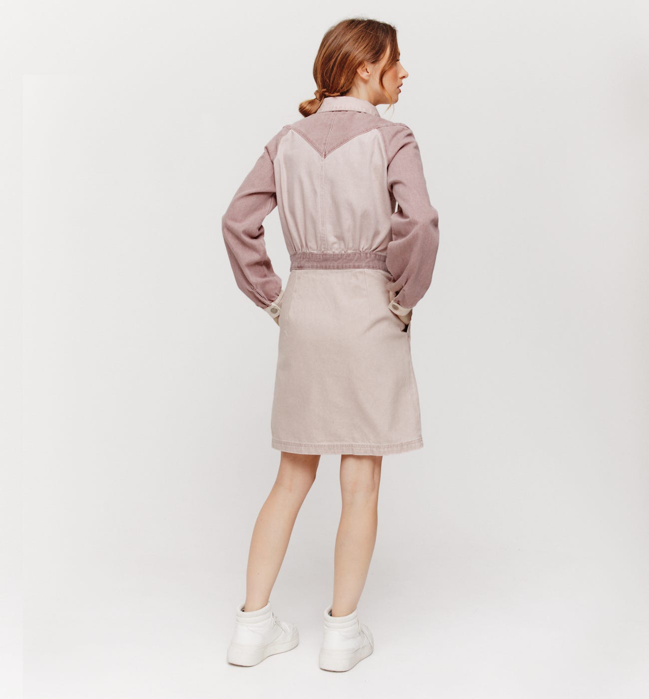Robe en jean patchwork