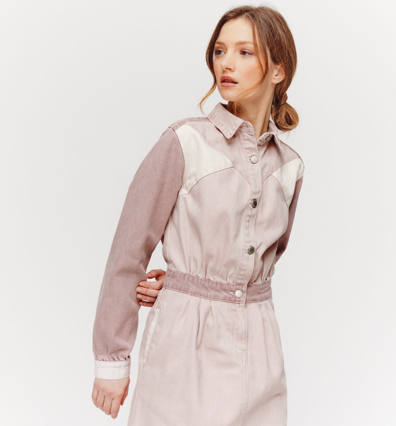 Robe en jean patchwork