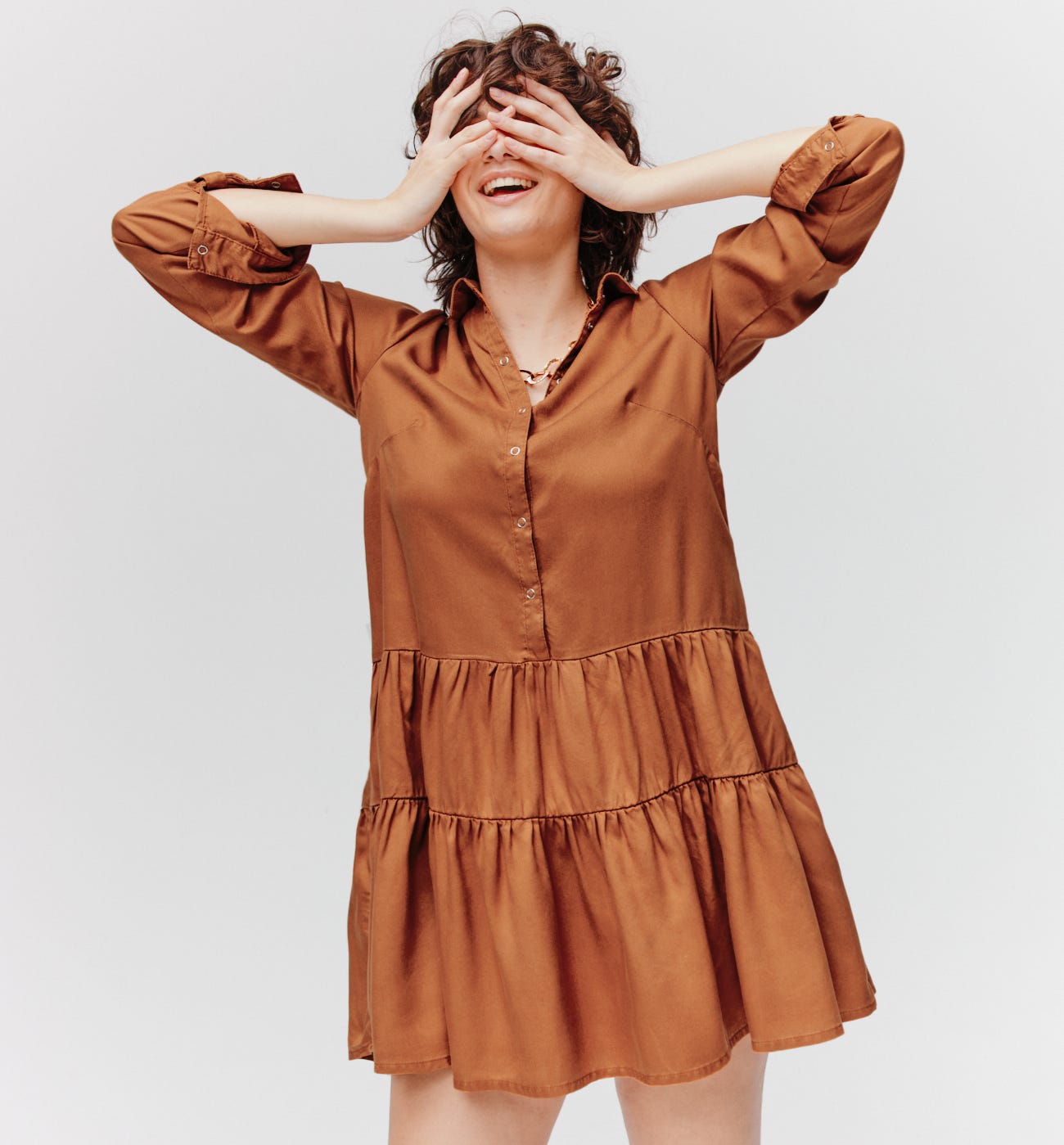 Robe-chemise volantée Femme
