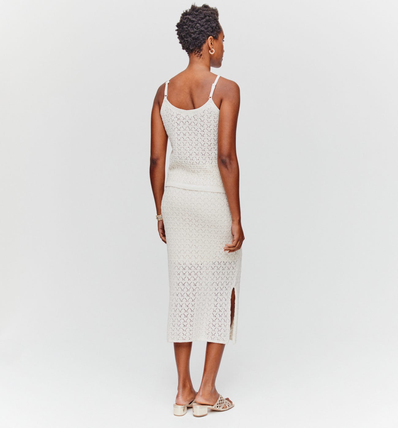 Jupe midi en crochet