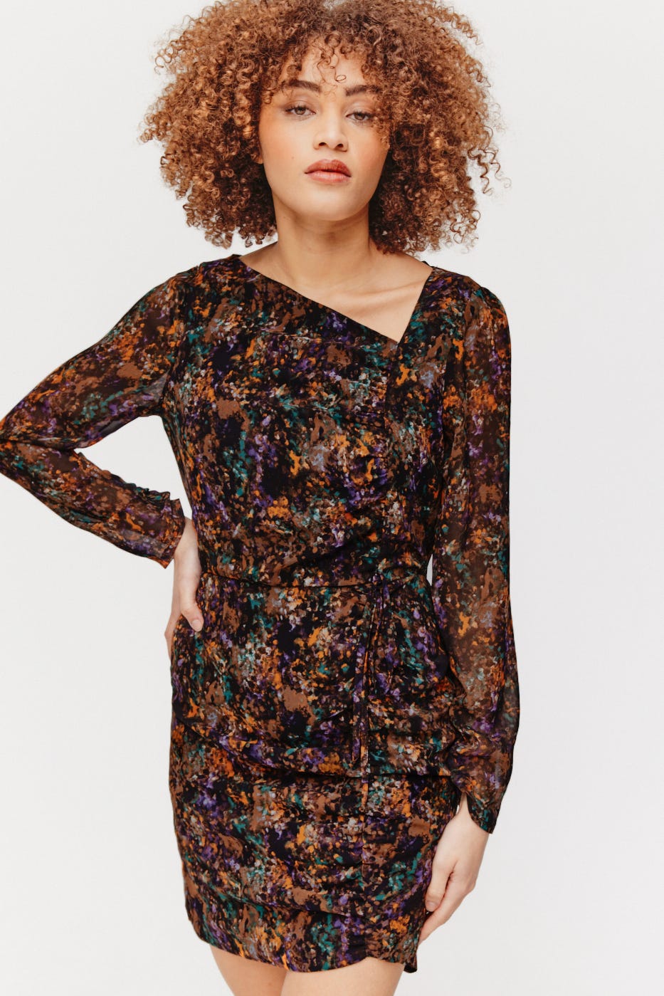 Vestido en gasa estampada