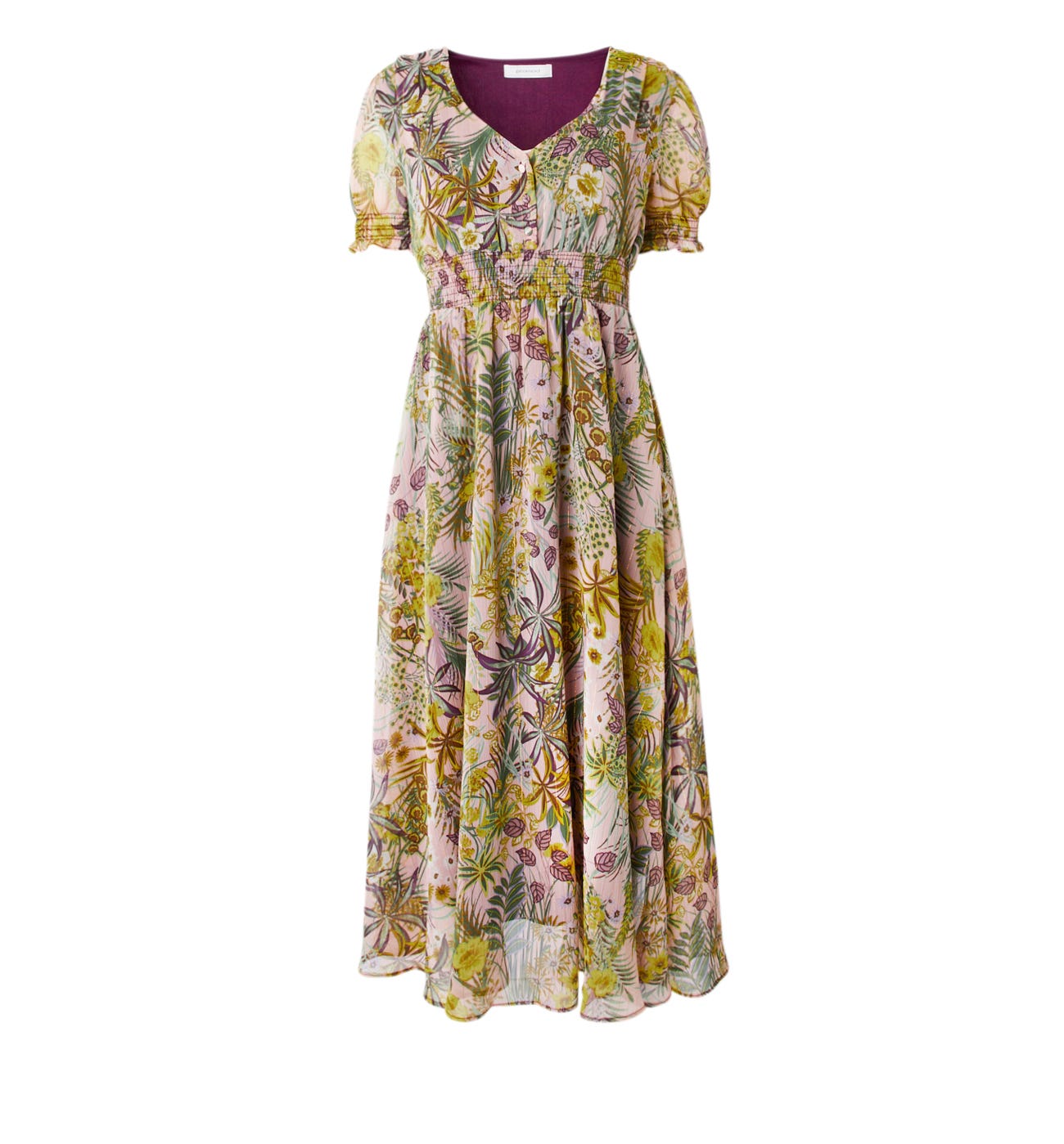 Langes bedrucktes Kleid