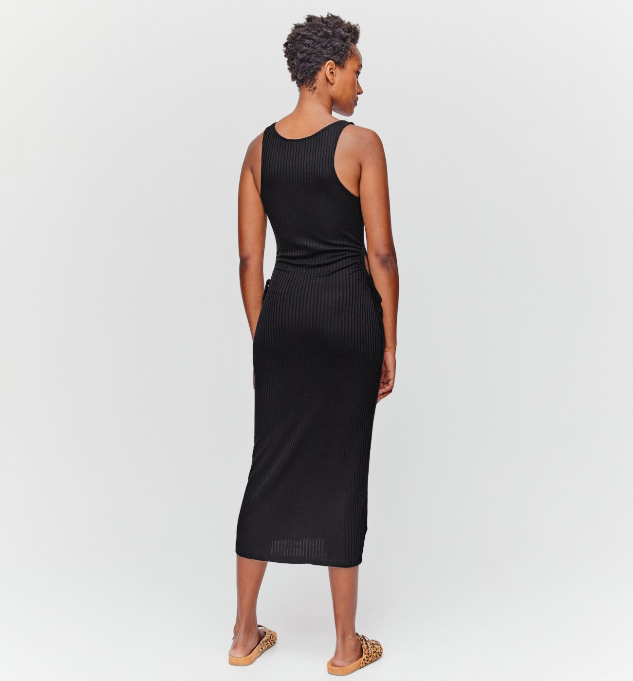 Midikleid aus Rippjersey