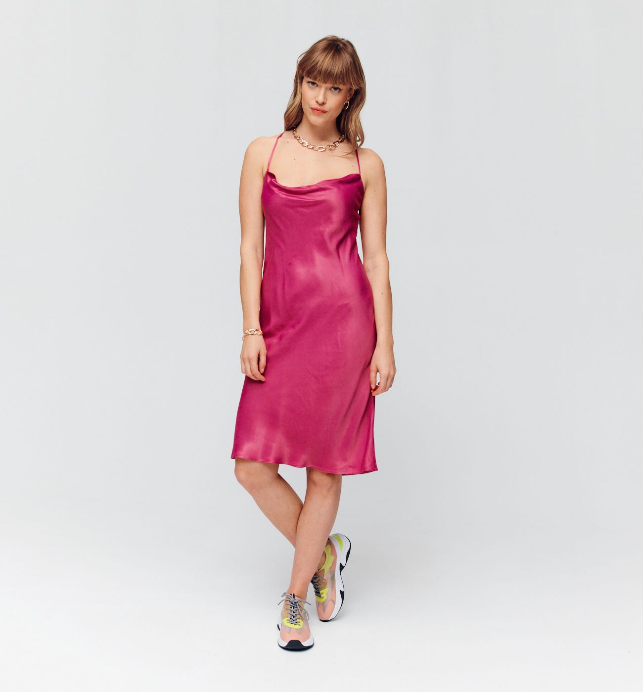 Silky strappy dress