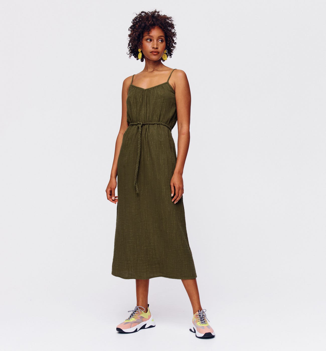 Vestito con spalline in cotone