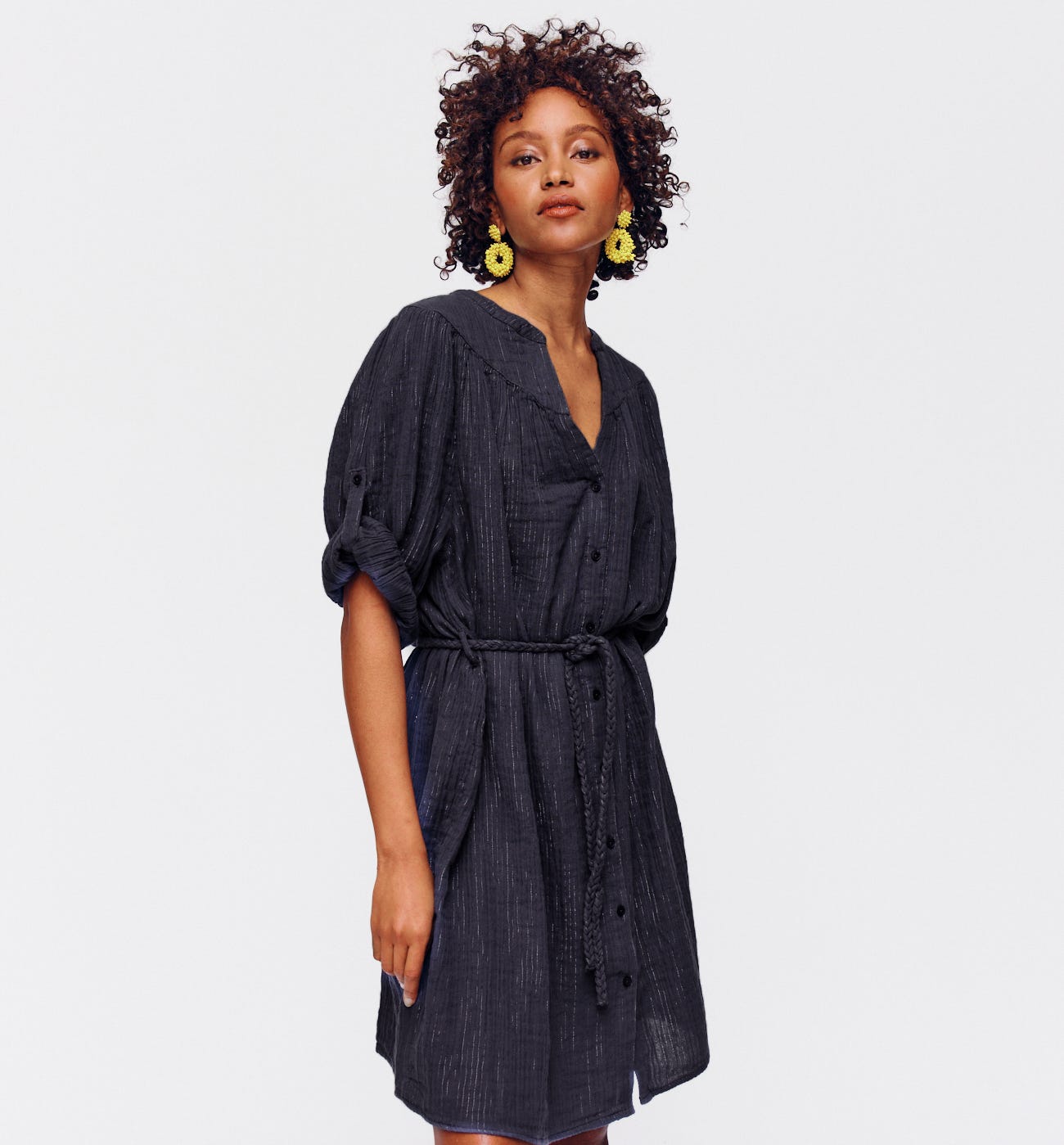 Vestido en gasa de algodón