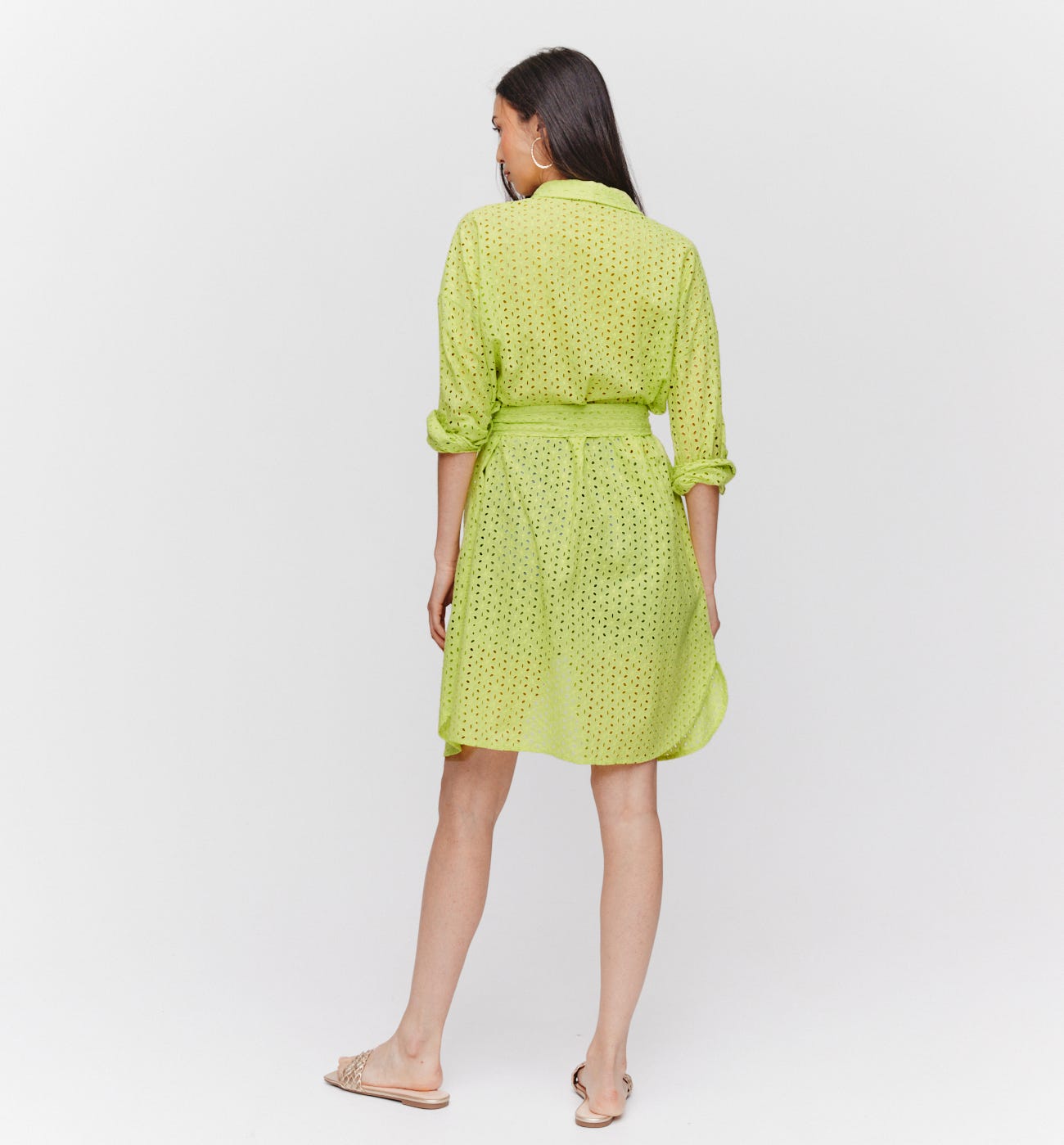 Joella Short Sleeve Broderie Anglaise Dress by Soaked - Peach Whip main image 0
